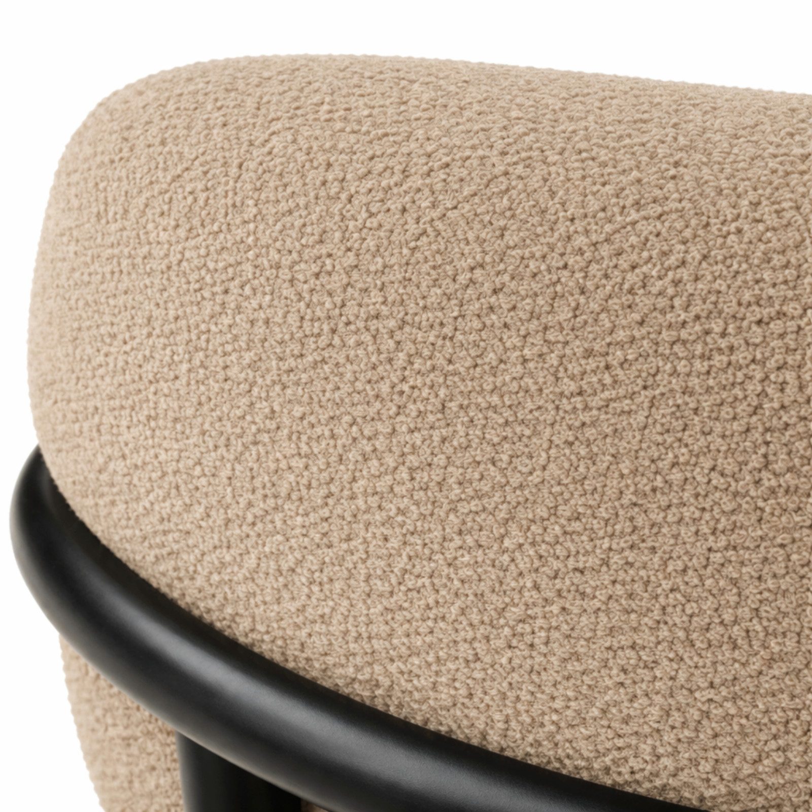 HAGO Esszimmerstuhl 2er Set Küchenstühle Esszimmerstühle Teddy Stoff Rückenlehne rund – Bild 4 von 5