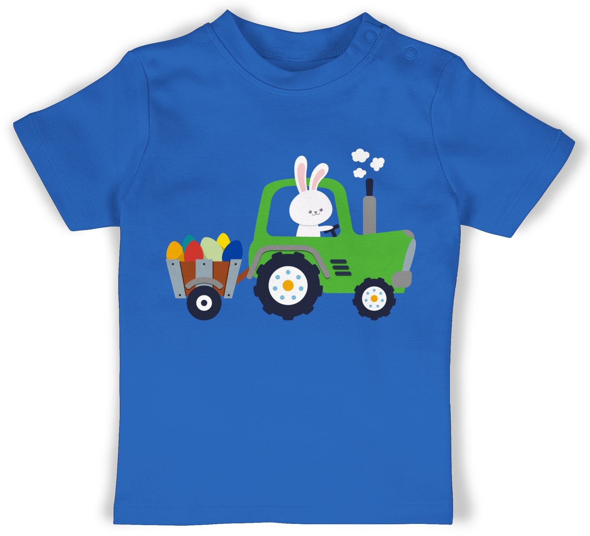 Shirtracer T-Shirt Traktor Hase Ostereier Ostergeschenke 1 Royalblau