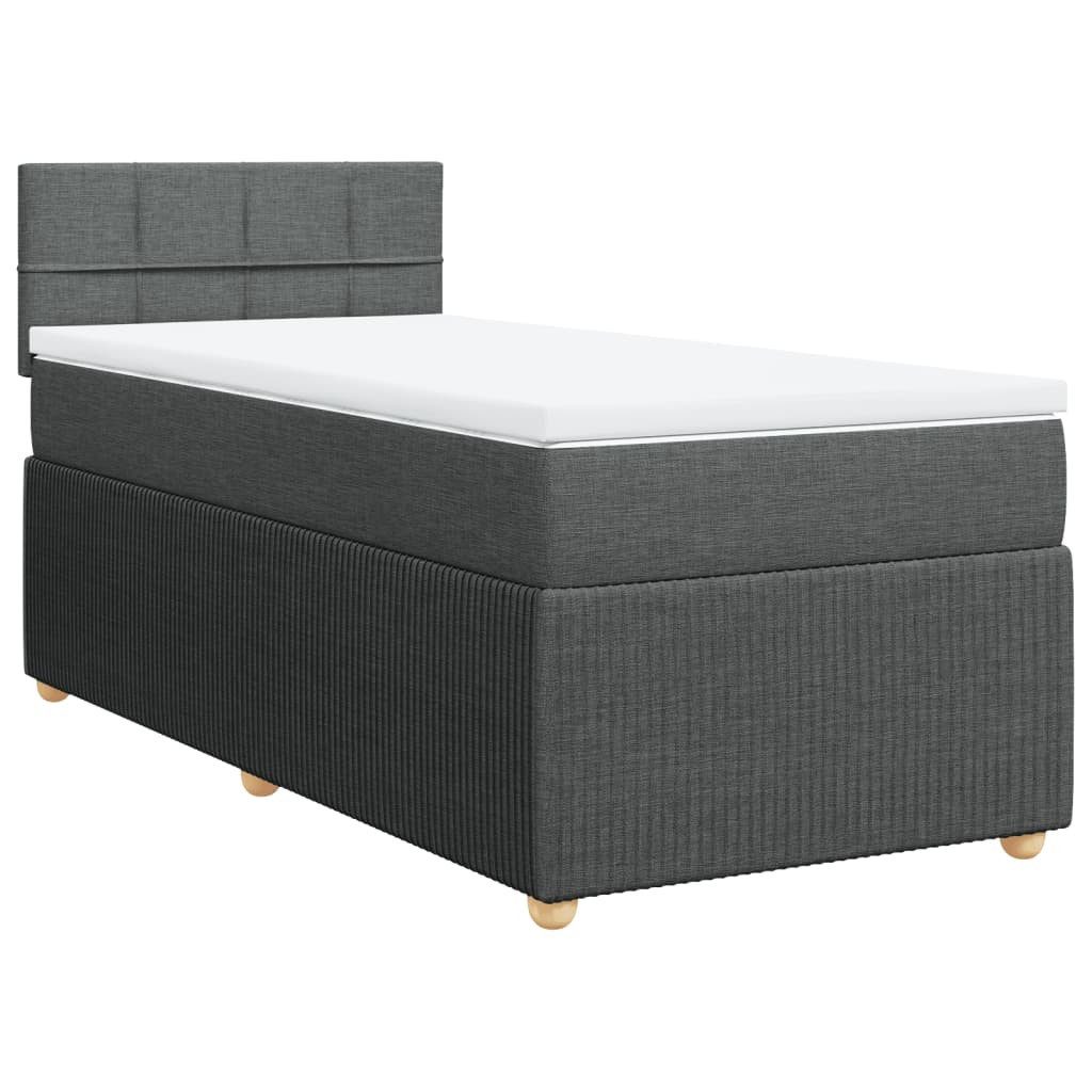 vidaXL Bett Boxspringbett mit Matratze Dunkelgrau günstig online kaufen