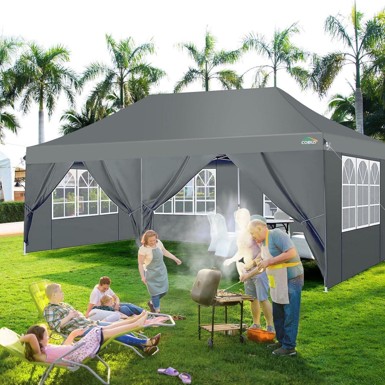 COBIZI Faltpavillon Faltpavillon 3x6m Wasserdicht Stabil Partyzelt Anti-UV 6 Seitenteile