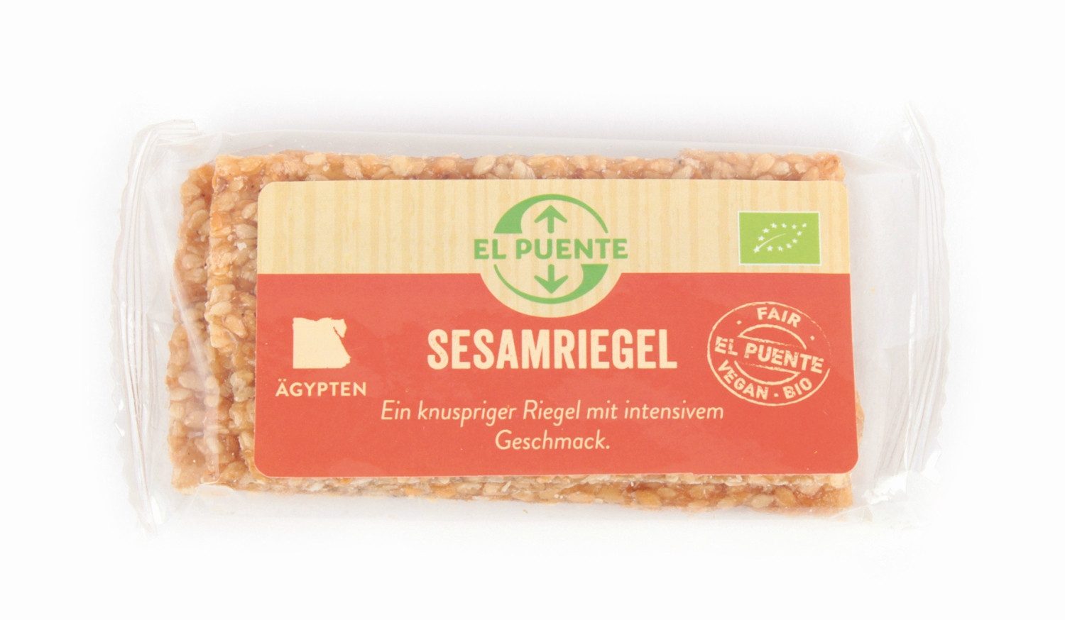 El Puente Riegel Vegane Bio-Sesamriegel 3 x 9 g, Fair Trade, Vegan, Bio, Glutenfrei, Fair Trade