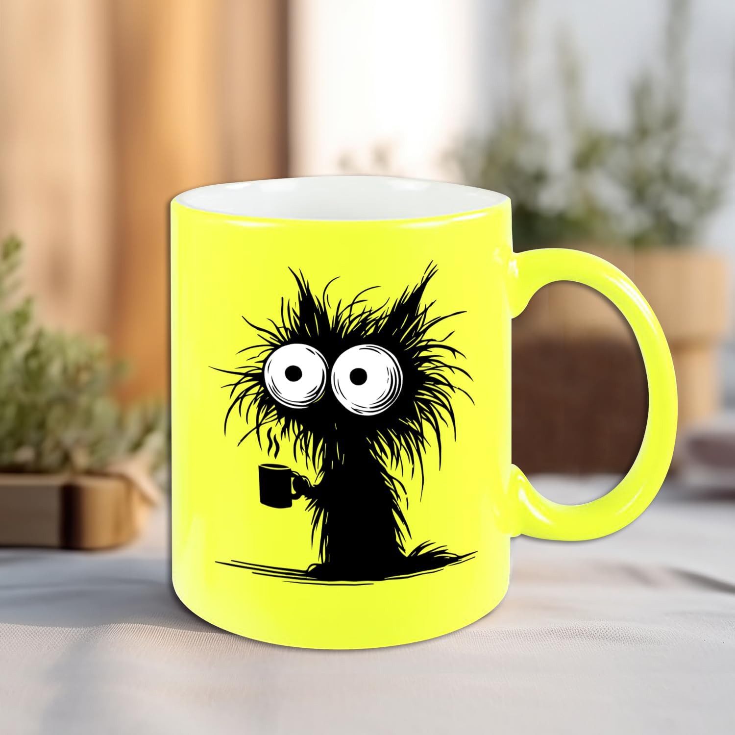 Hustling Sharks Tasse Hustling Sharks® Verschiedenfarbige Neon Tassen - Ich brauch Kaffee I, 330 ml