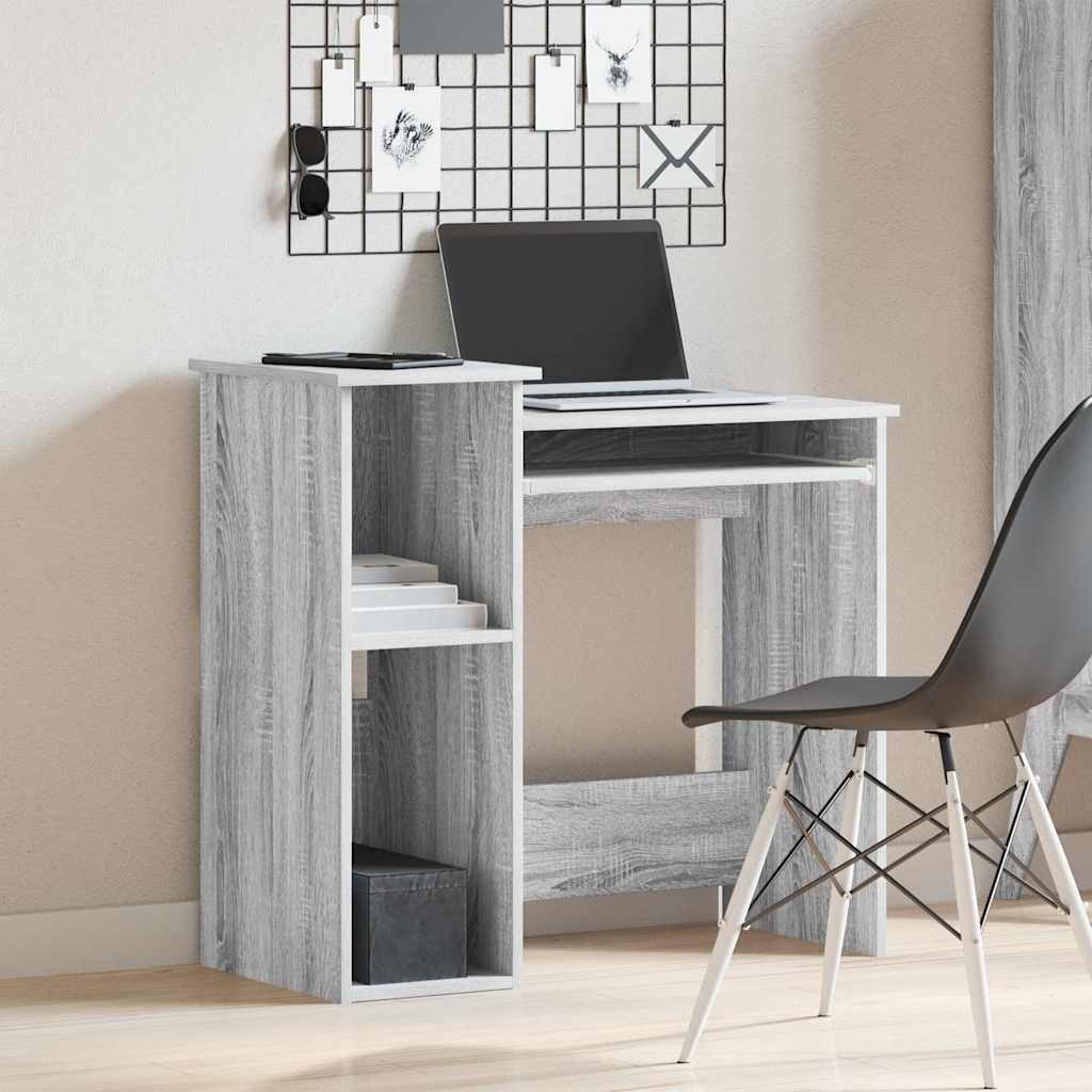 vidaXL Schreibtisch Schreibtisch mit Regal Grau günstig online kaufen