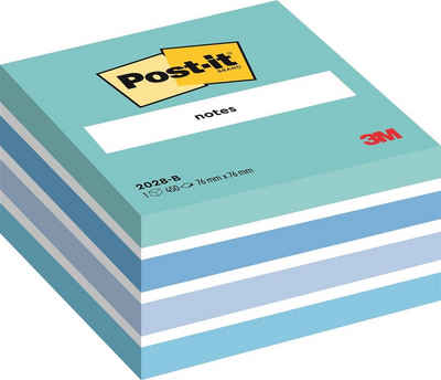 Post-it® Foto-Hülle Post-it Haftnotiz-Würfel, 76 x 76 mm, Pastell-Blautöne