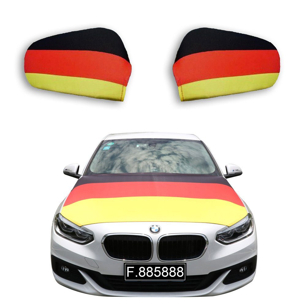 Fahne Flagge: x Originelli Modelle, 115 Fußball gängigen Fanset Germany Motorhauben alle Außenspiegel 150cm PKW Motorhaube Sonia ca. "Deutschland" Flagge, für