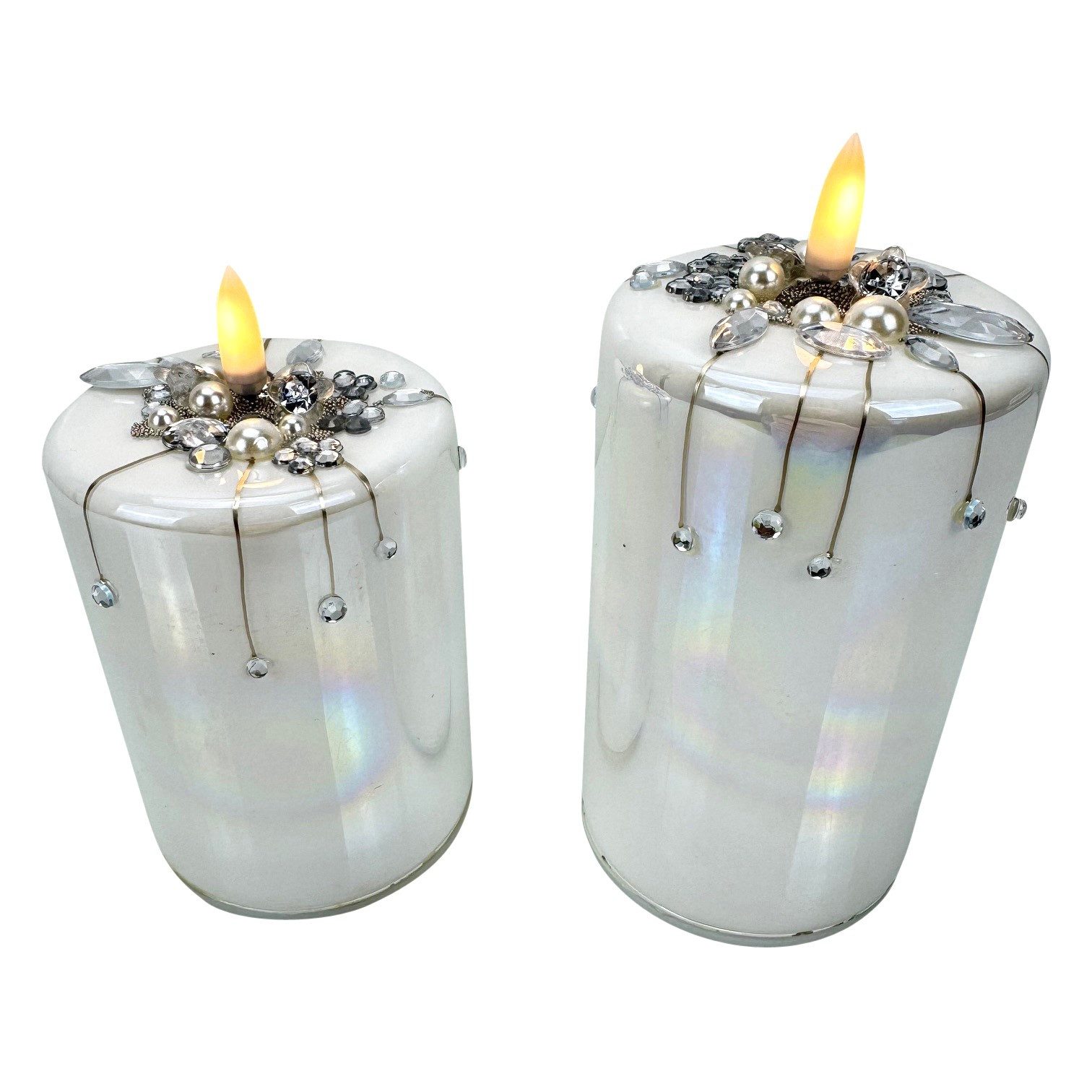 Online-Fuchs LED-Kerze 2er Set LED Kerzen aus Glas gefertigt mit 6-Stunden günstig online kaufen