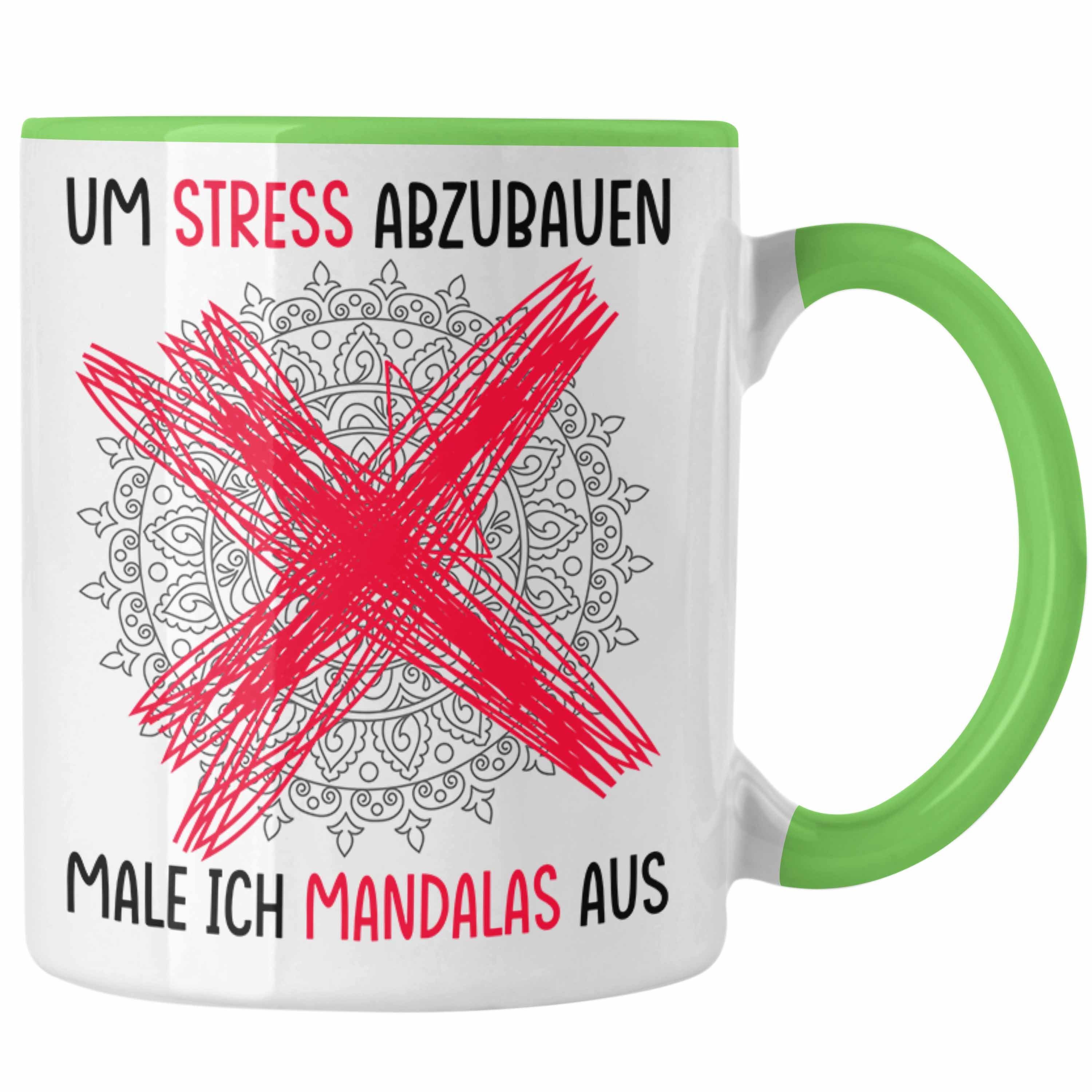 Trendation Tasse Lustige Tasse Geschenk Abzubauen Au Male Stress Um Grün Ich Spruch Mandalas