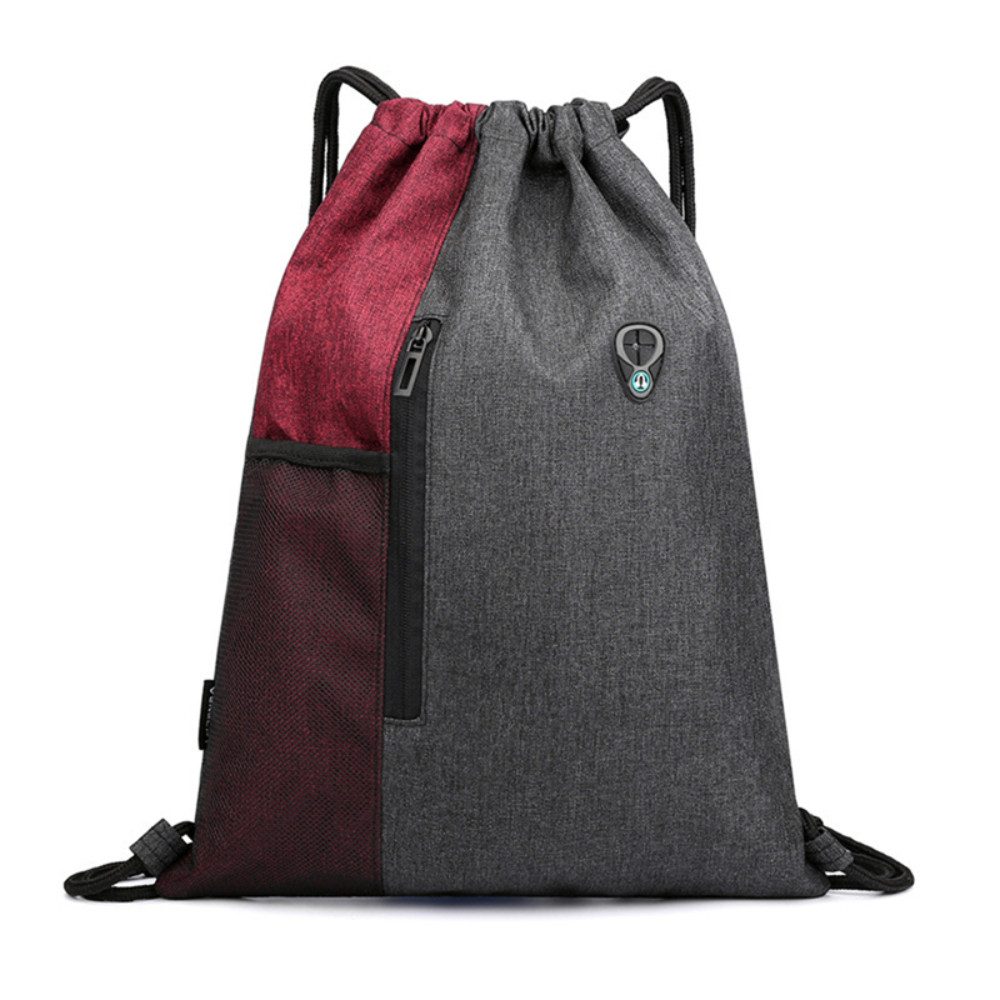 Blusmart Turnbeutel Kordelzug Sportbeutel mit Außenreißverschluss (Große Kapazität Bündel Kordel zug Tasche, Wasserdichten Rucksack), Für Outdoor, Wandern, Camping, Fitness usw.