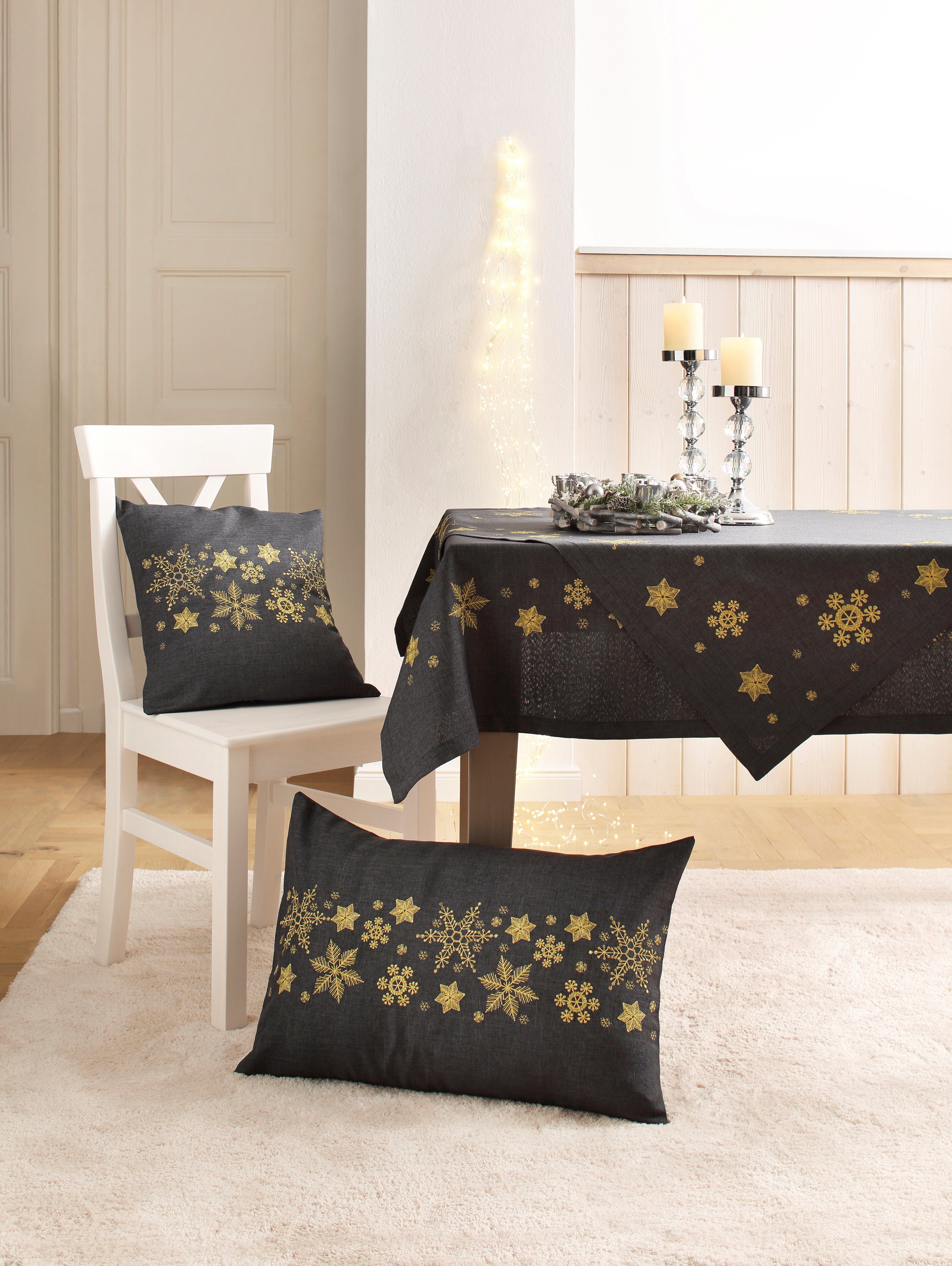 Dreams Kissenbezug Schneeflocke, Weihnachtsdeko, (1 Stück), mit aufwendiger günstig online kaufen