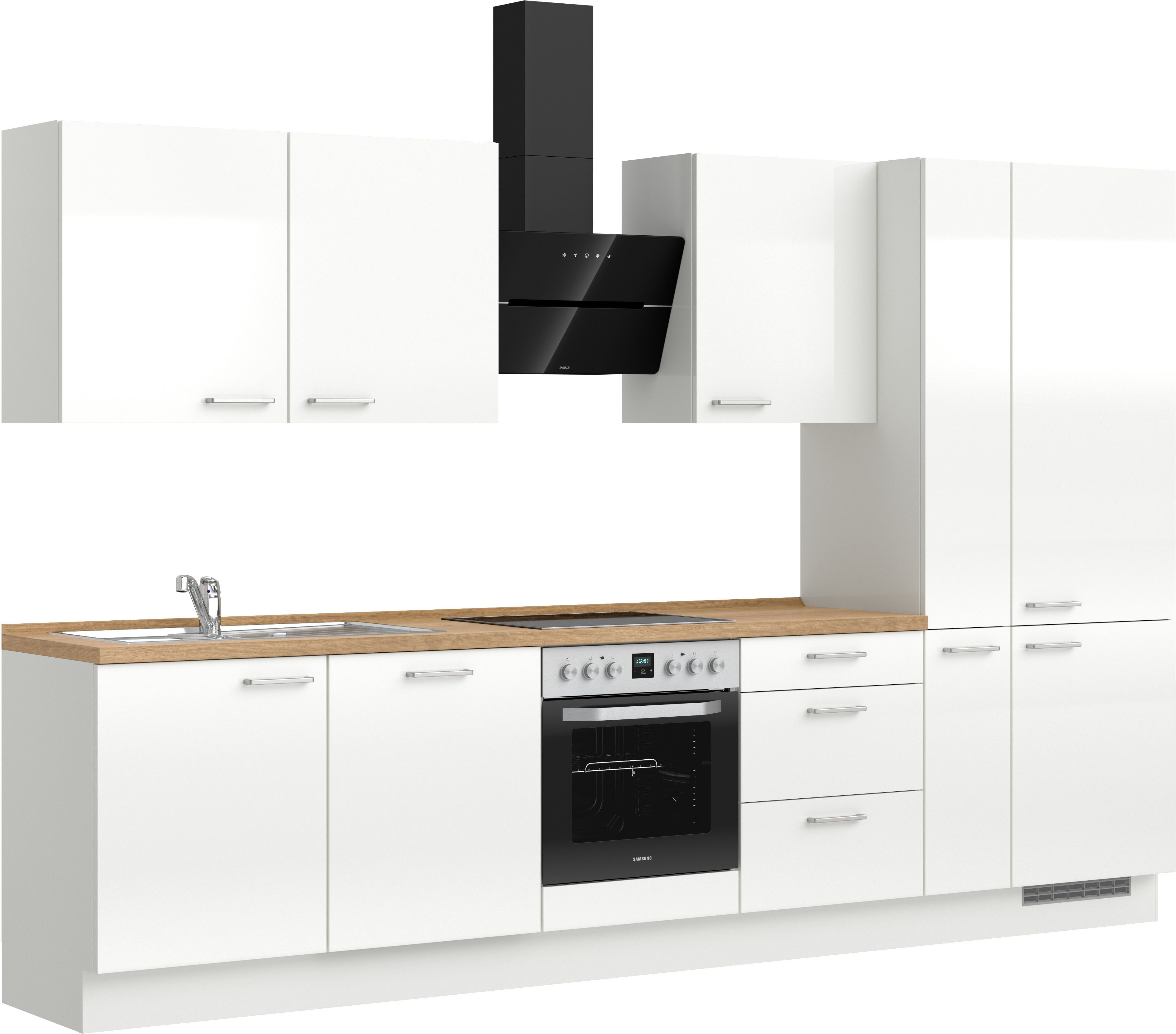 nobilia® Küchenzeile "Flash II", NEU: individuell anpassbar mit gratis Profi-Beratung, vormontiert, Breite 330 cm, Ausrichtung wählbar, wahlw. mit E-Geräten