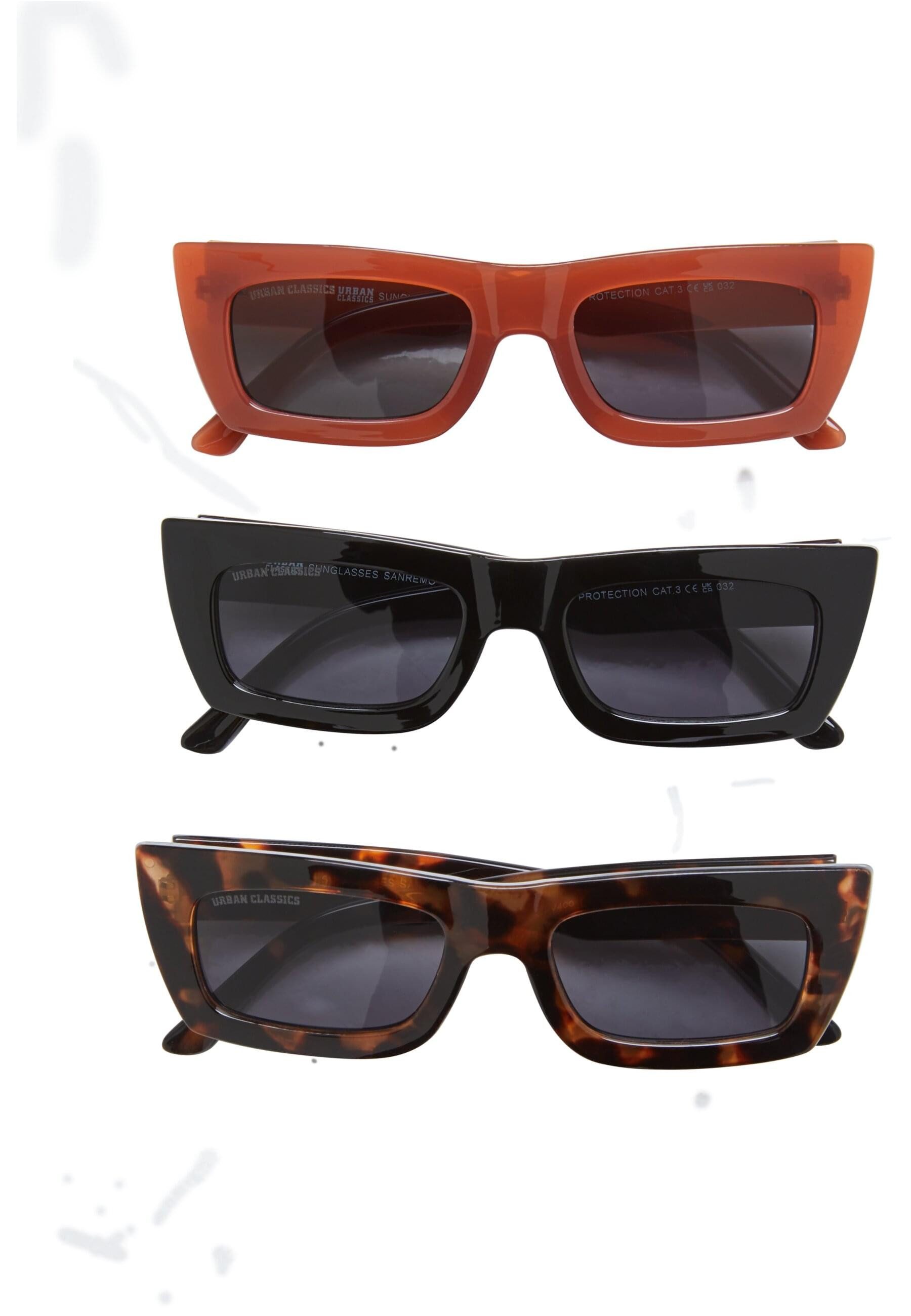 URBAN CLASSICS Sonnenbrille Urban Classics Unisex Sunglasses Sanremo 3-Pack