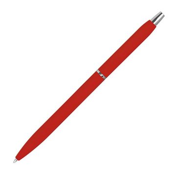 Livepac Office Kugelschreiber 10 Schlanke Metall-Kugelschreiber / gummiert / Farbe: rot