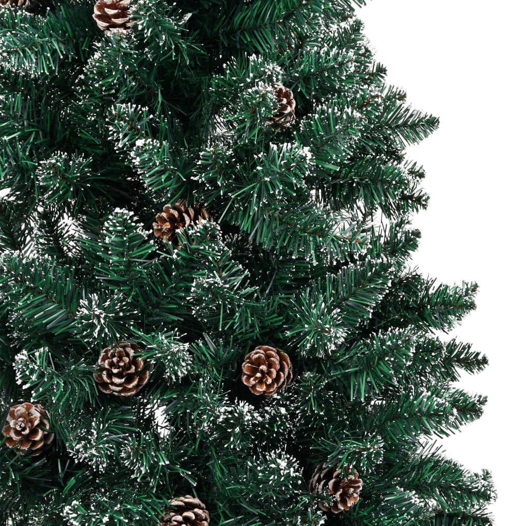 furnicato Künstlicher Weihnachtsbaum Weihnachtsbaum 210 Grün und mit Schnee Echtholz cm Schlank