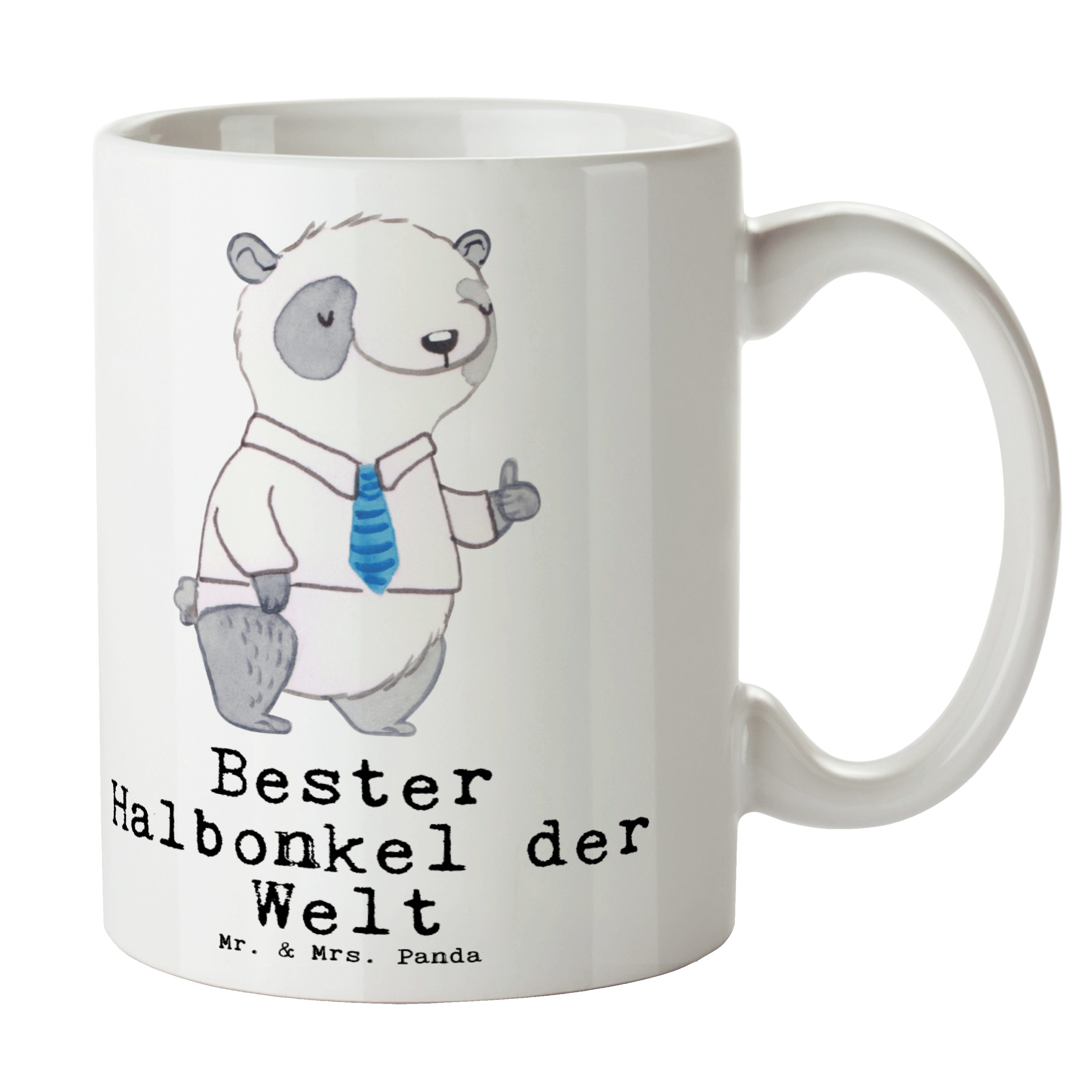 Kaffeebecher, Welt Keramik Mr. machen, Tee, Geschenk, & - Weiß Freude Mrs. Halbonkel Stiefonkel, Panda Kaffeetasse, Bester der Schenken, Panda - Tasse Geburtstag, Becher, Büro,