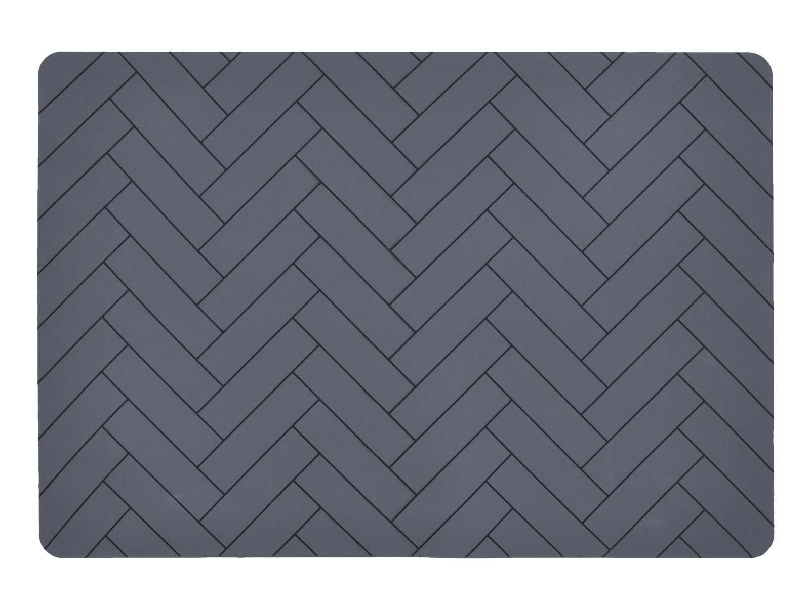 Södahl Platzset Tiles, 4er Tischset abwischbar, Platzdecken aus Silikon, Skandi, dunkelgrau