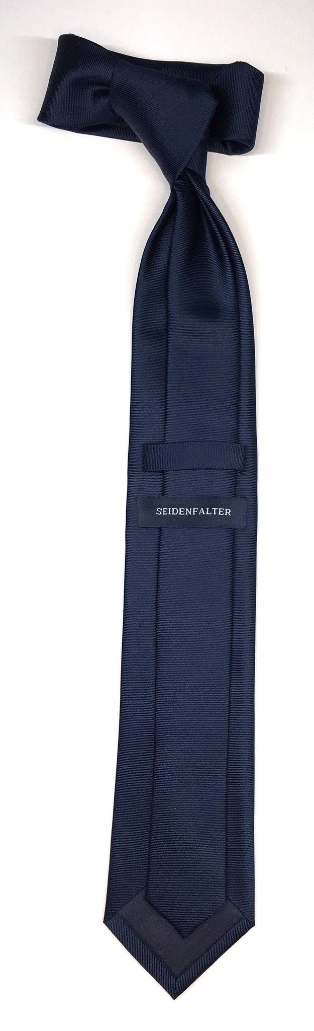 Seidenfalter Krawatte Uni 7cm Marine Krawatte im Seidenfalter Krawatte edlen Uni Design Seidenfalter