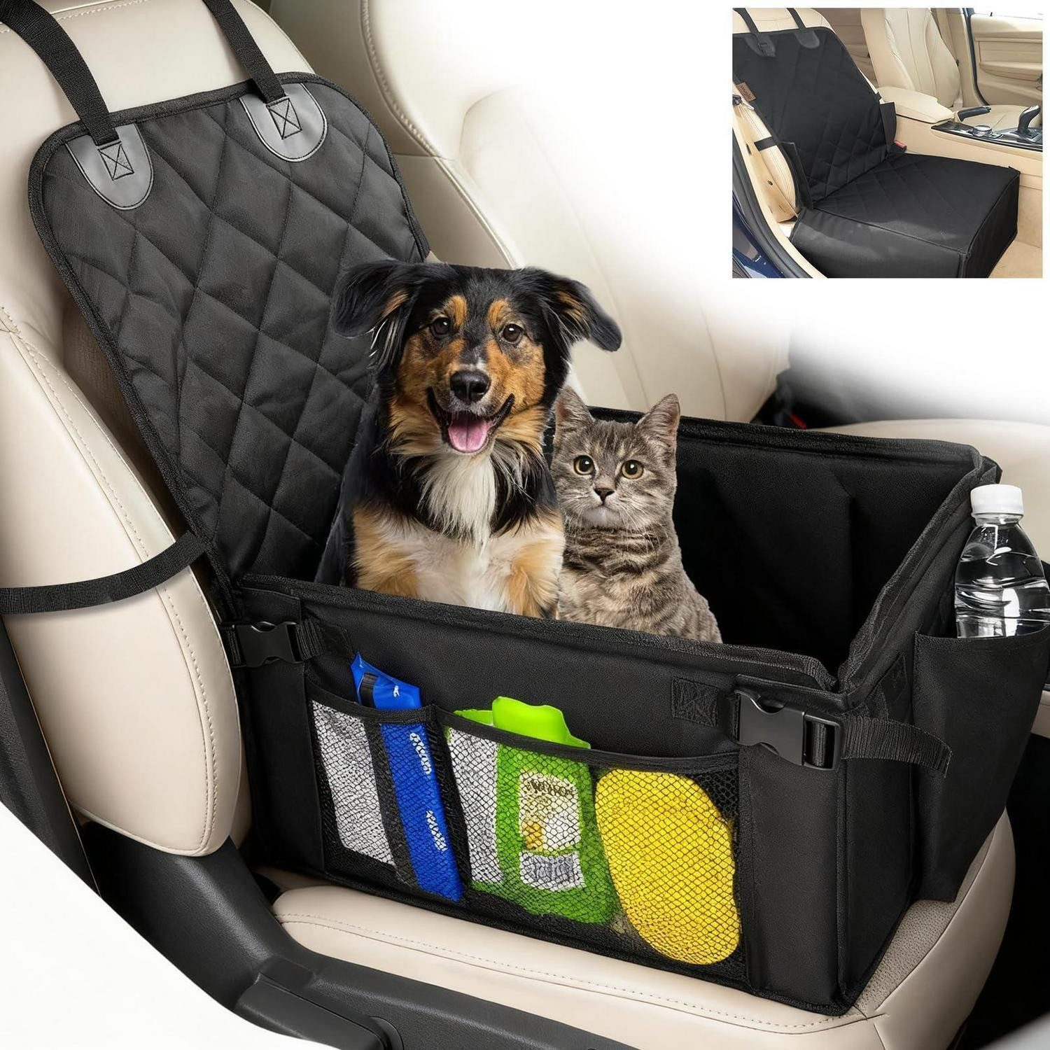 LuxusKollektion Hunde-Autositz Hundeautositz wasserdicht Stahlrahmen für kleine bis große Hunde