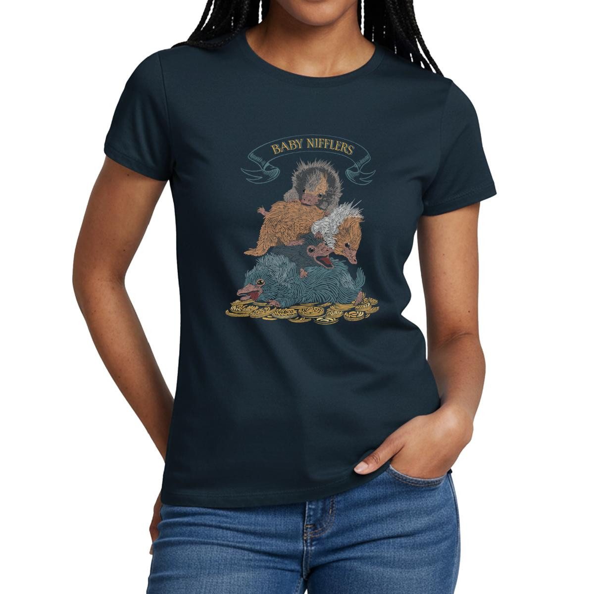 T-Shirt Phantastische Tierwesen Baby Nifflers Frauen T-Shirt