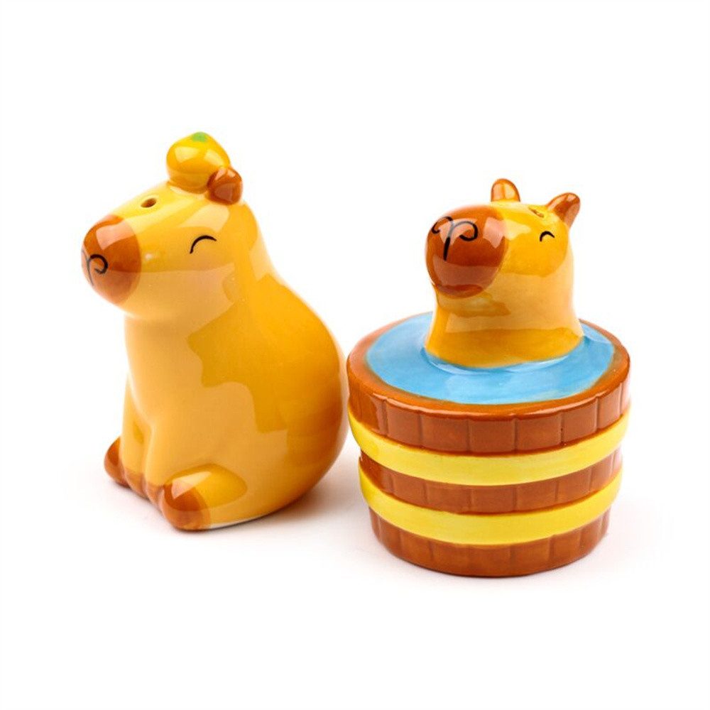 Puckator Salz- / Pfefferstreuer Capybara Wasserschwein, (Set, 2-tlg), Dolomit Schwein