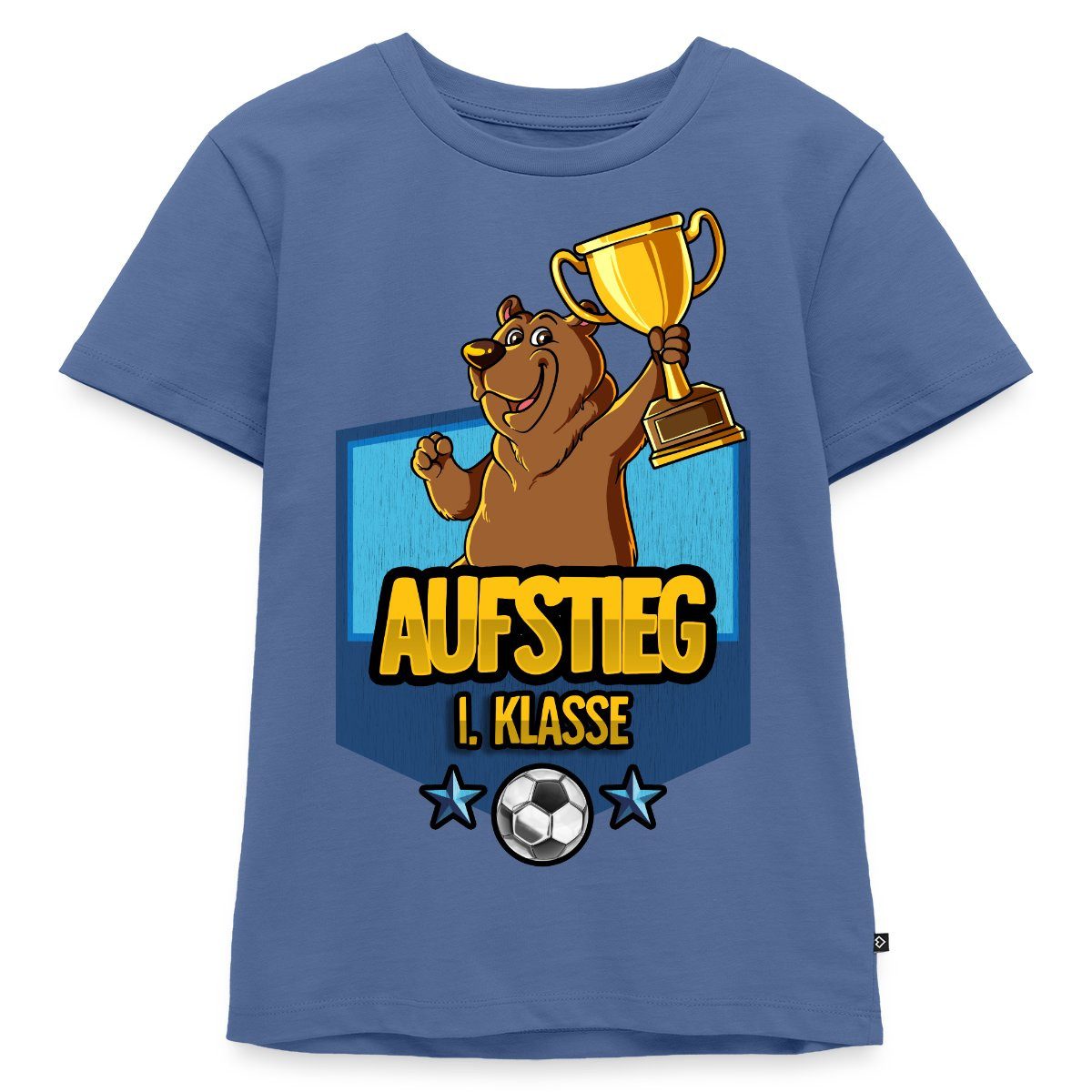 T-Shirt Aufstieg 1. Klasse Schulanfang Fußball Bär Kinder Premium T-Shirt
