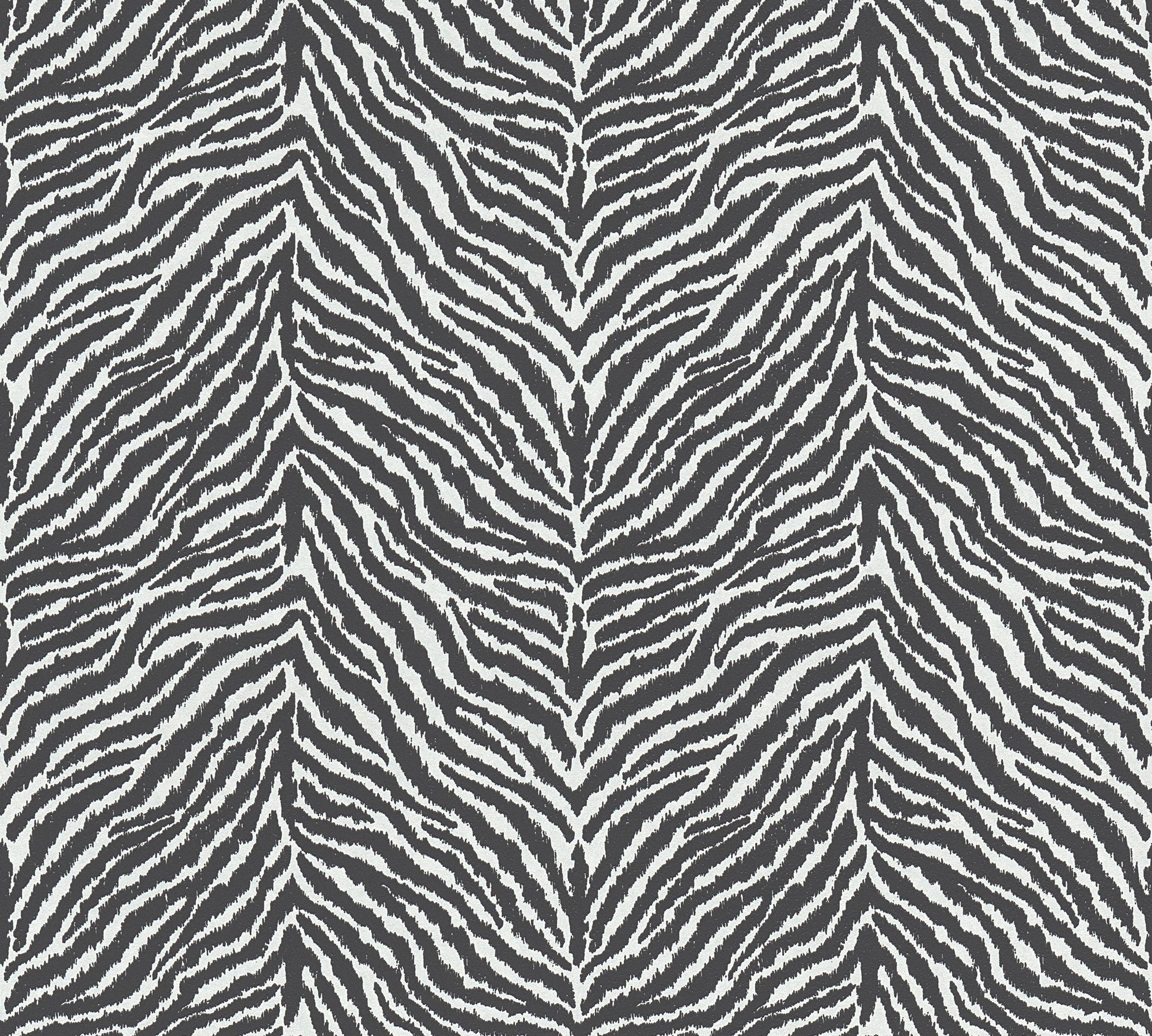 A.S. Création Vliestapete Trendwall im Zebra Print, strukturiert, animal print, Tapete Tiere schwarz