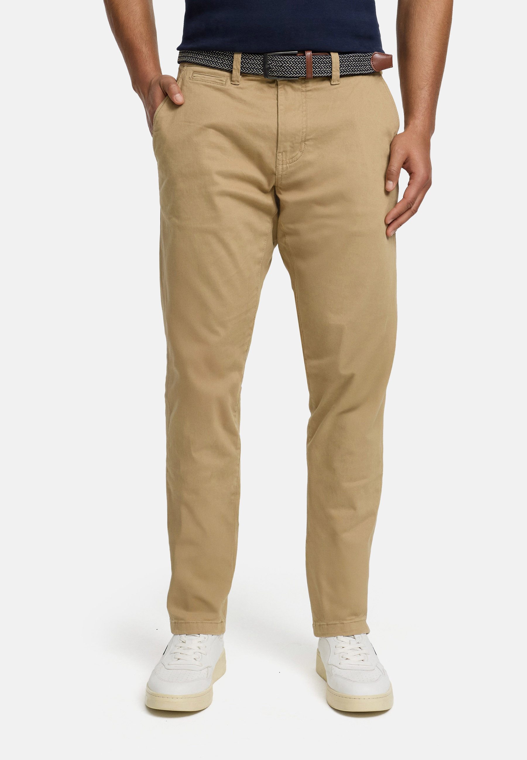 INDICODE Chinohose Herren Eary Chino Hose Herrenhose aus elastischer Baumwoll-Qualität, inkl. Gürtel
