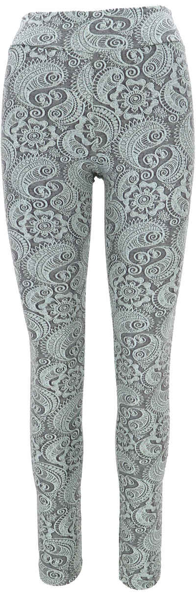 Guru-Shop Hose & Shorts Jacquard Yoga-Hose, Yoga Paisley Leggings.. alternative Bekleidung