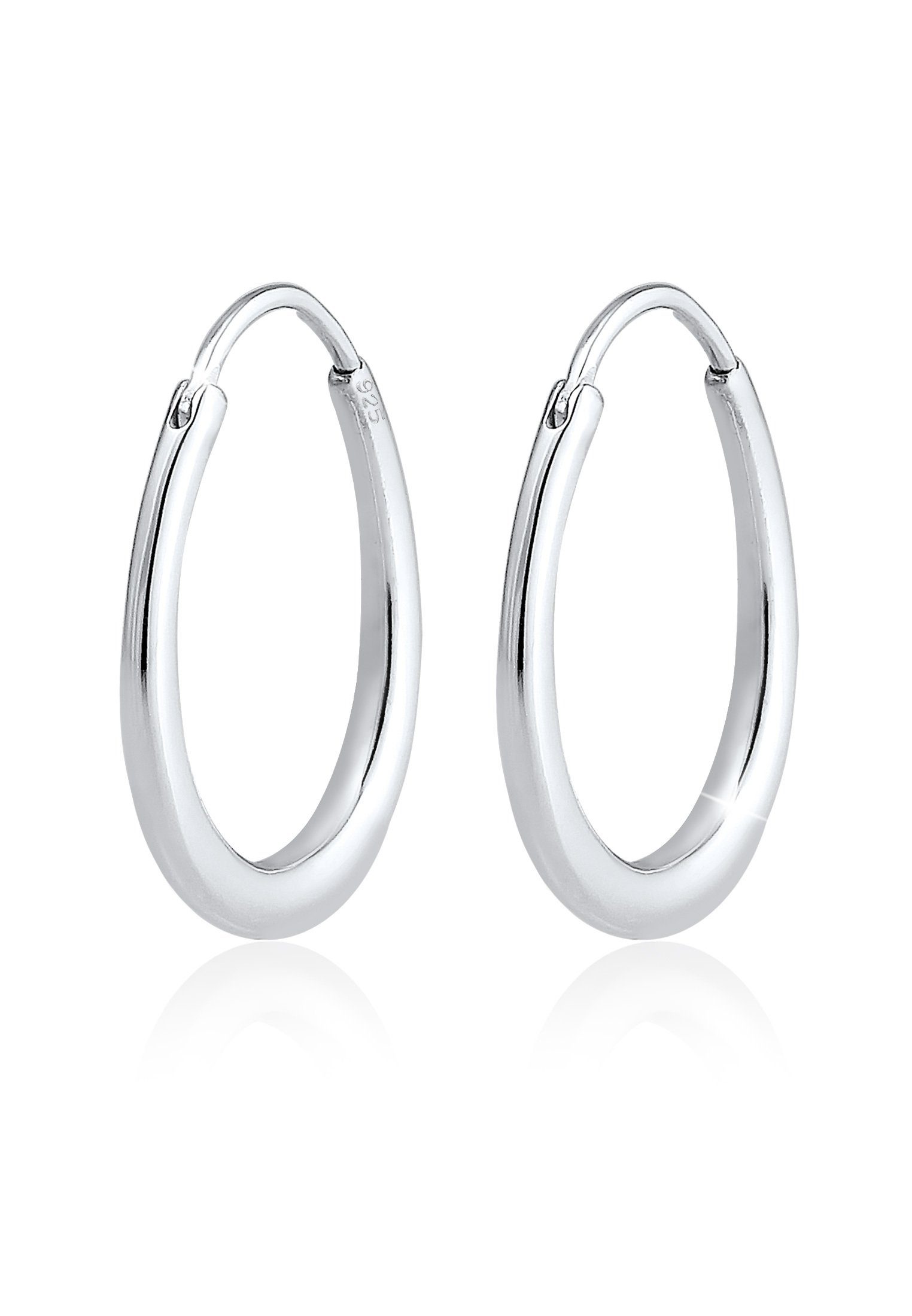Elli Paar Creolen Creolen Oval 925 Sterling Silber