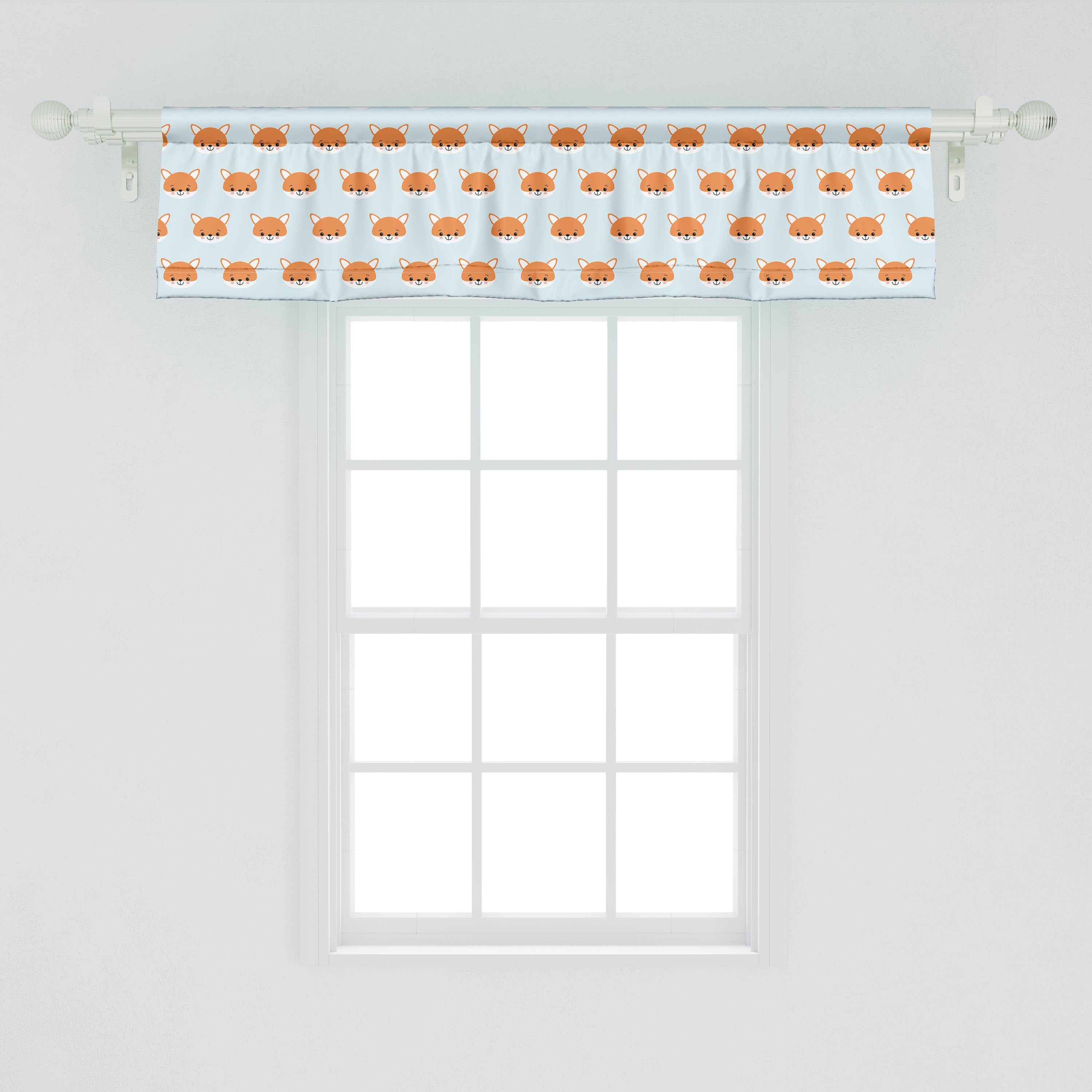 Fuchs Nursery Abakuhaus, Dekor Scheibengardine Schlafzimmer Baby-Tierkopf Microfaser, mit Vorhang für Stangentasche, Küche Volant