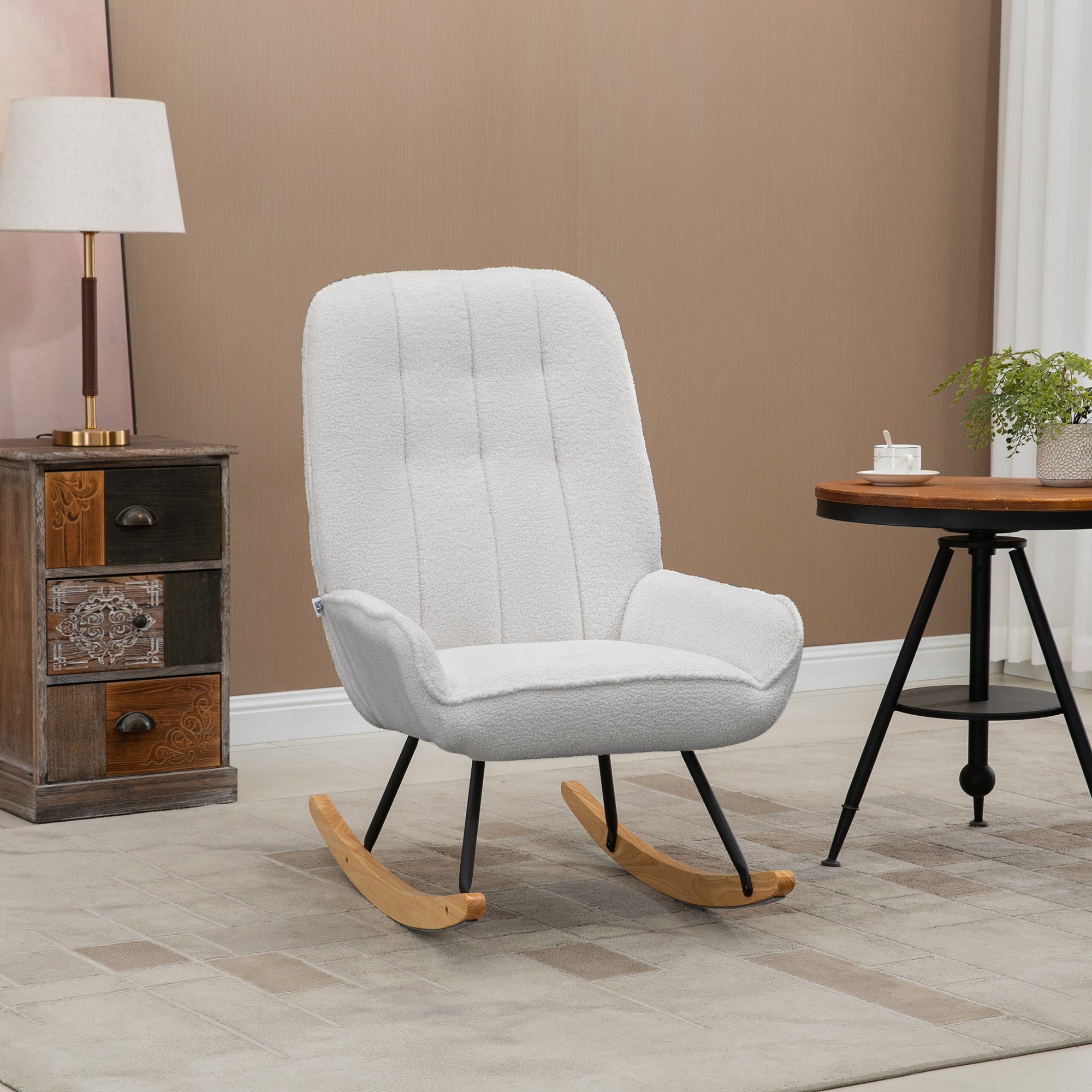 HOMCOM Couchtisch Schwingsessel Gepolsterter Relaxstuhl bis günstig online kaufen