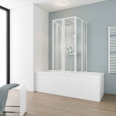 Schulte Badewannenaufsatz Komfort, Kunstglas, 2x 3 tlg, BxH: 2x 104 x 140 cm, U-Form