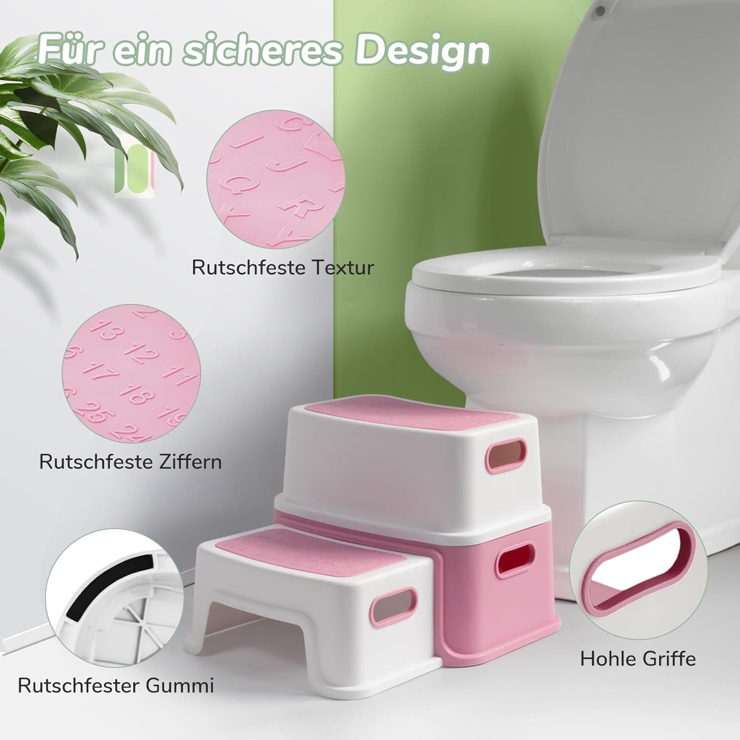 NUODWELL Tritthocker Tritthocker Kinder, Kinderhocker Hocker 2 Stufen, Kloh günstig online kaufen