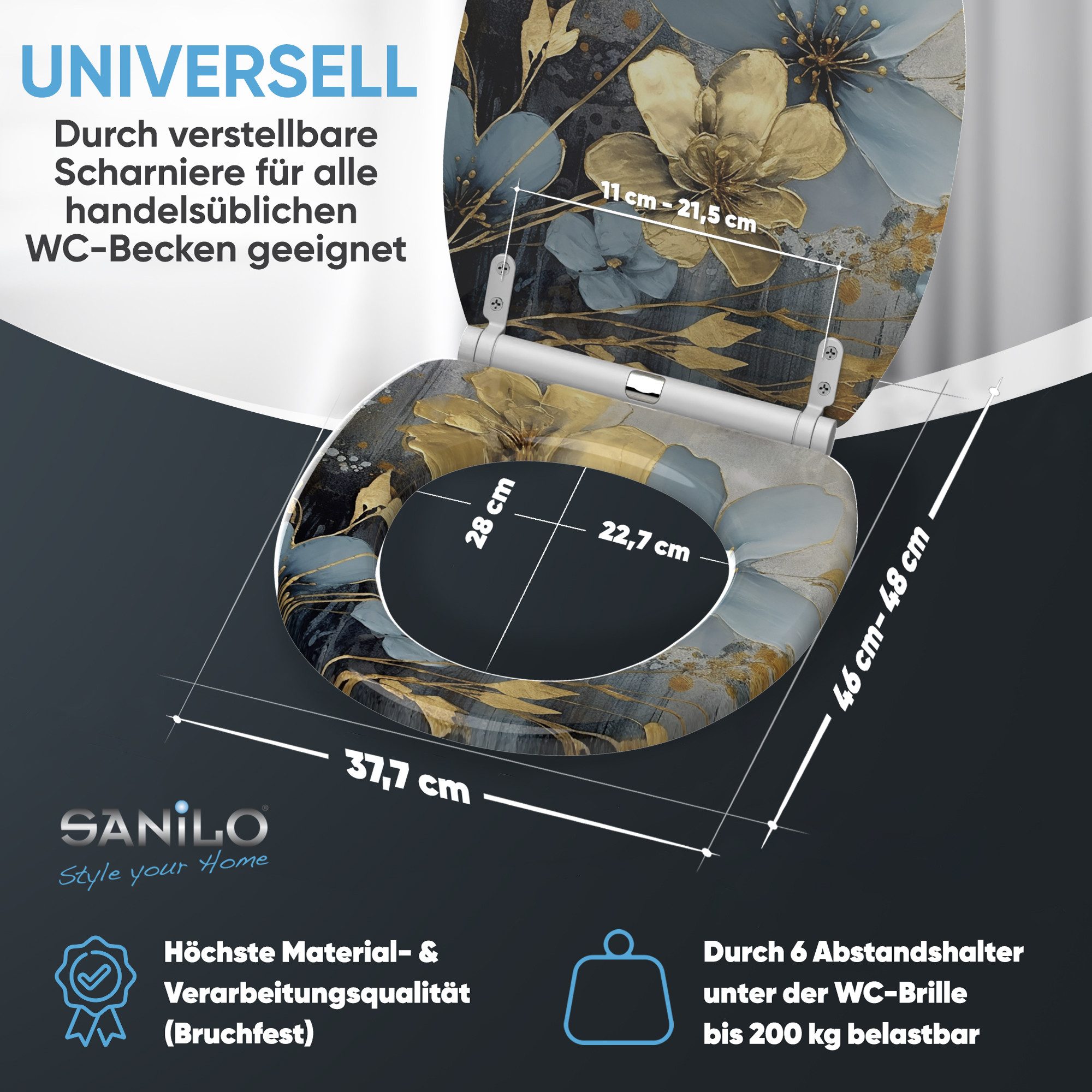 Sanilo WC-Sitz mit Absenkautomatik & Top Fix in vielen Designs, hochwertig, abnehmbar, leichte Montage von oben, mit Schraubenzieher – Bild 4 von 5