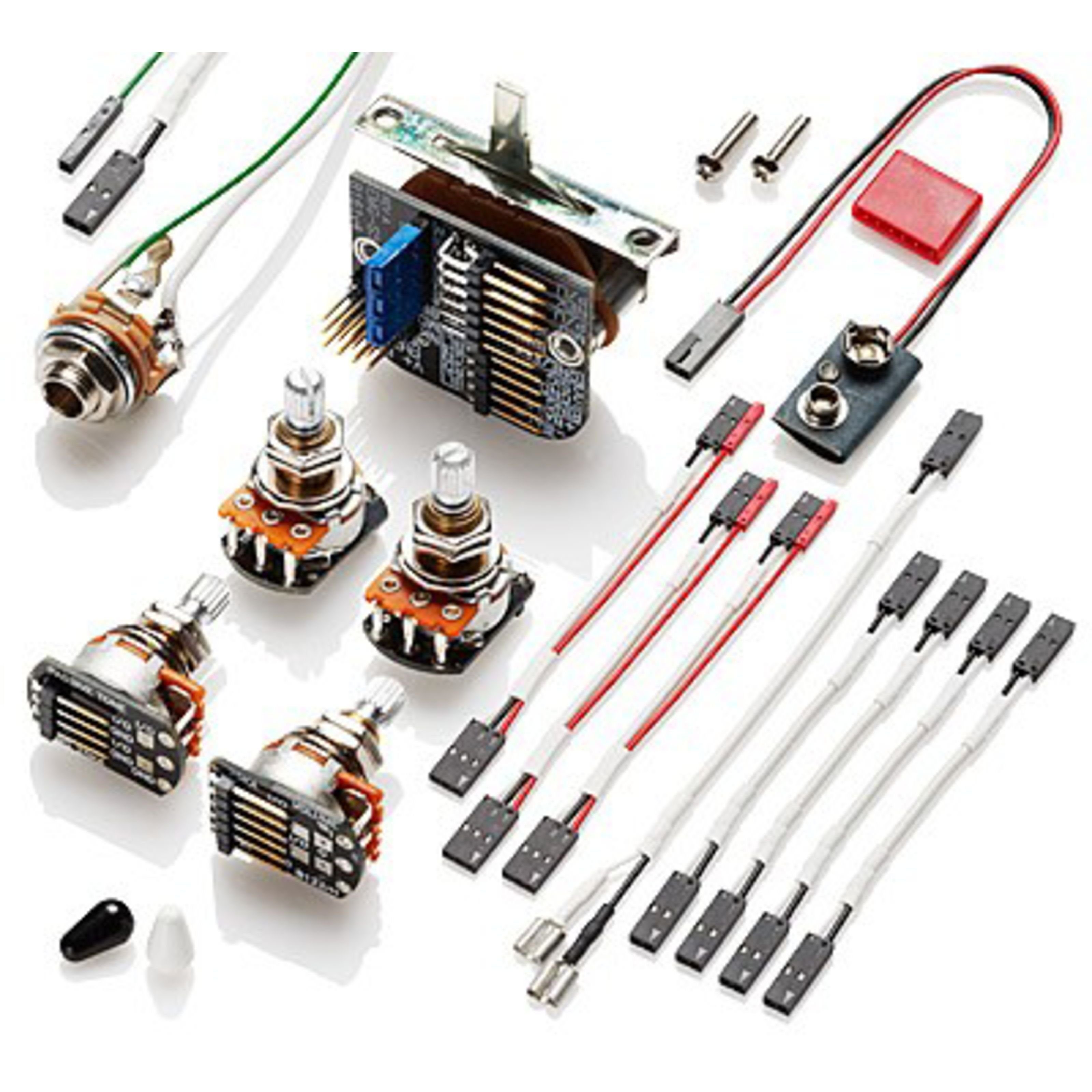EMG E-Gitarre, Solderless Kit 3 Pickups, ersatzteile für Gitarren, Potentiometer, Solderless Conversion Kit 3 Pickups Short Shaft - Potentiometer für