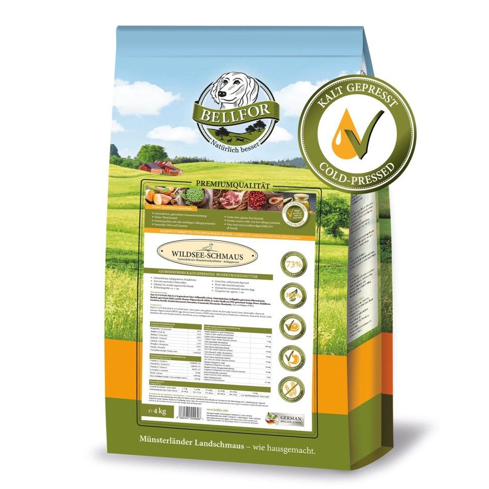 Bellfor Bellfor Hundetrockenfutter mit Ente - Wildsee-Schmaus - 4 kg, für: Hunde