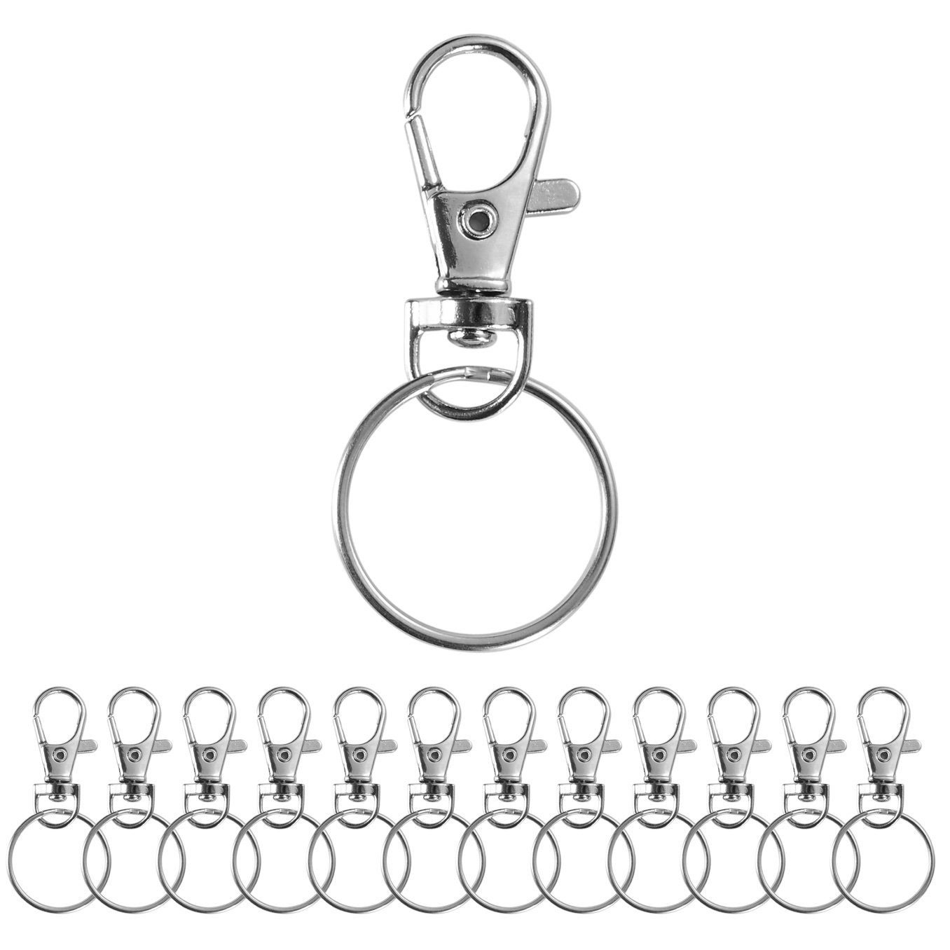 officegurus® Schlüsselanhänger Set 66x Karabiner Schlüsselanhänger - Schlüsselring Set mit Drehgelenk (Packung, 66-tlg., 66x Schlüsselanhänger mit Karabiner), mit Drehgelenk