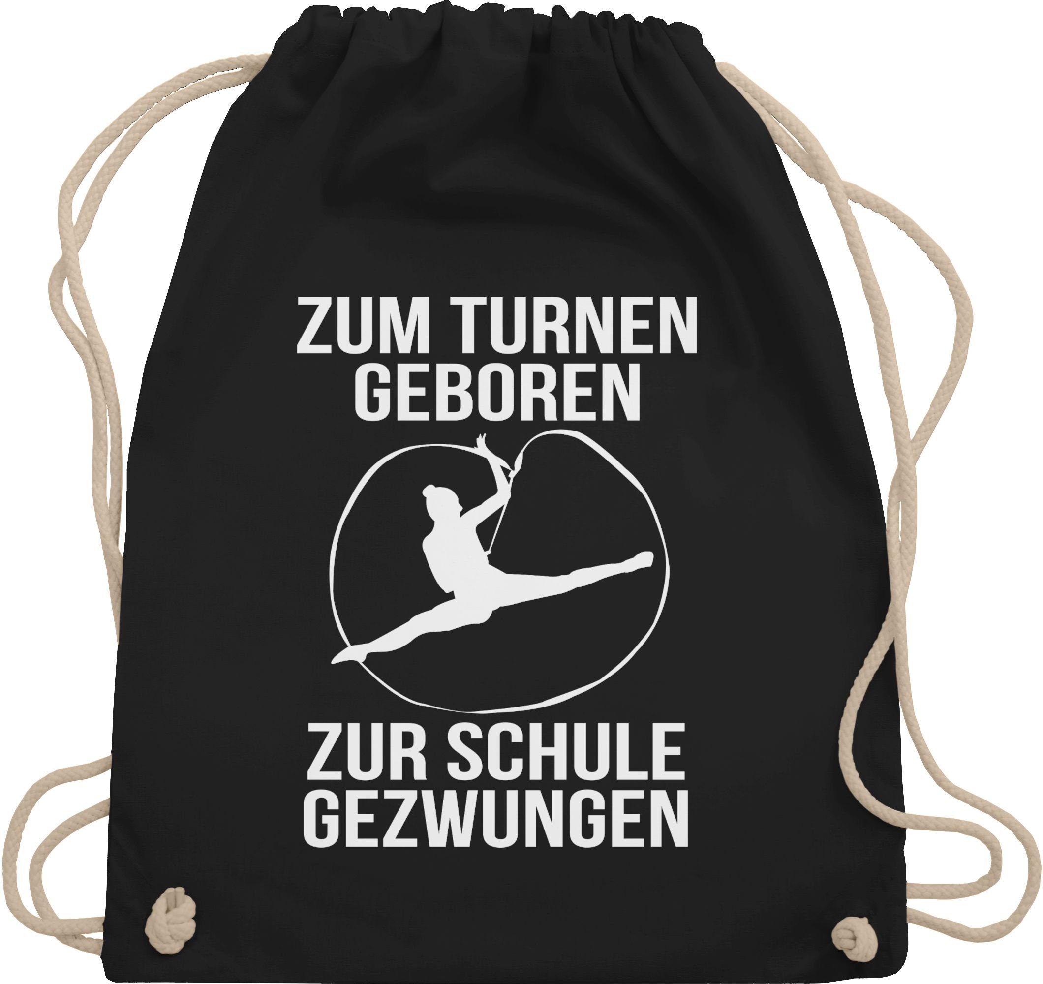 Turnbeutel Zum turnen geboren Silhouette