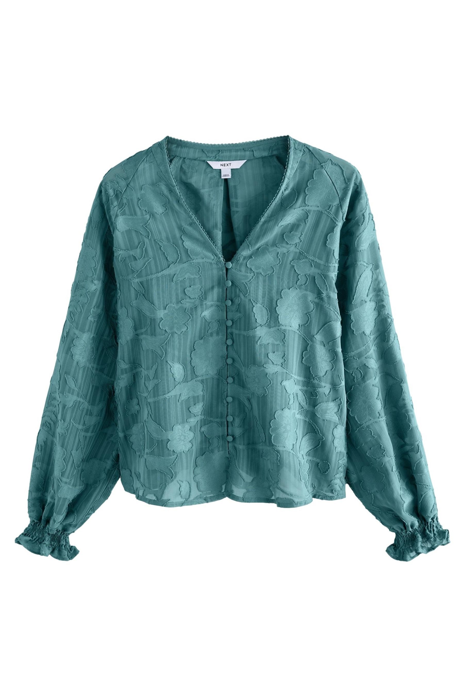 Next Langarmbluse Langärmelige Jacquardbluse mit Bindeausschnitt günstig online kaufen