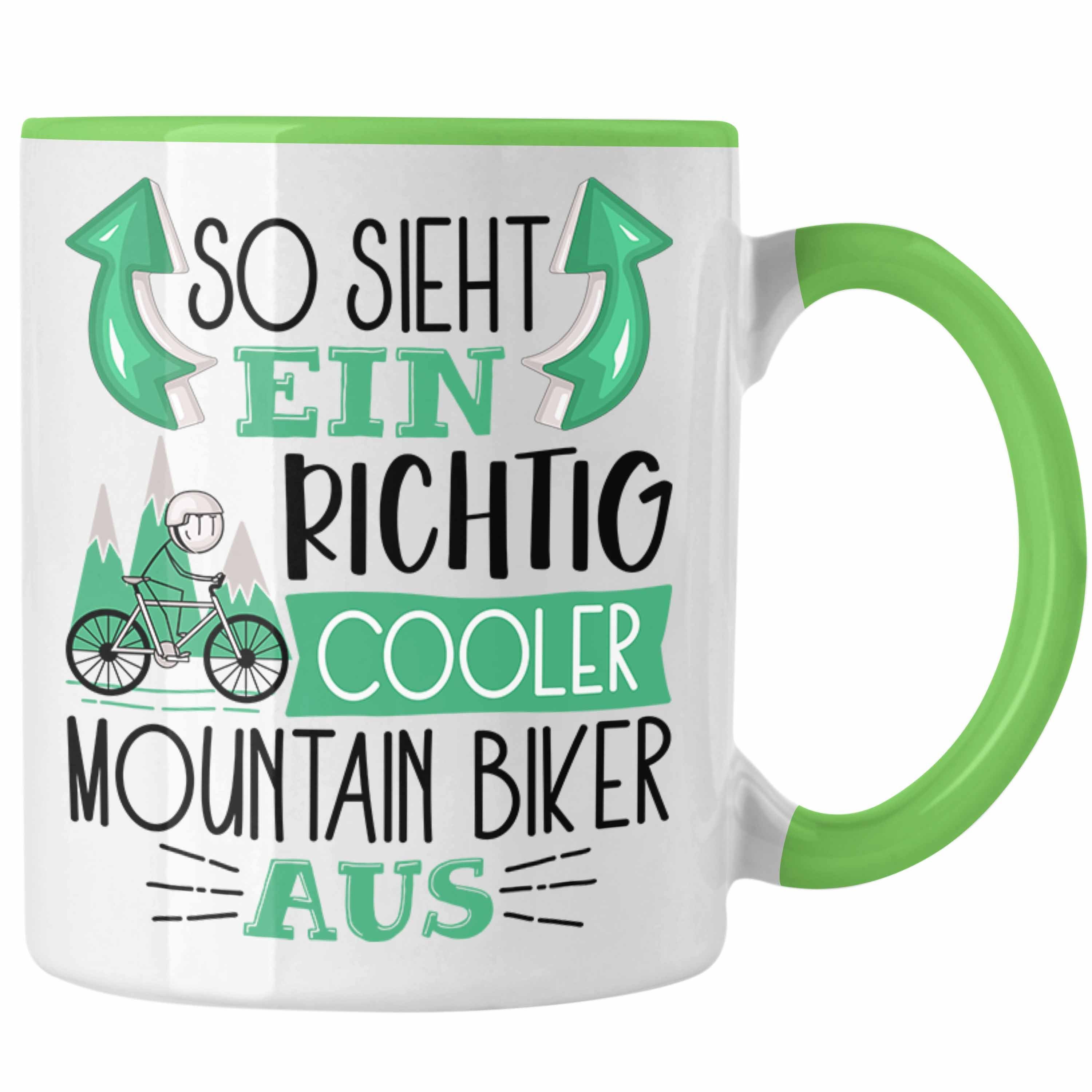 Trendation Tasse So Sieht Ein Richtig Cooler Mountainbiker Aus Geschenk Tasse Lustiger Grün