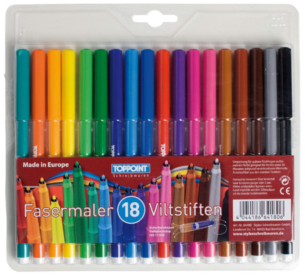 Filzstift 18 Stylex Fasermaler Filzstifte