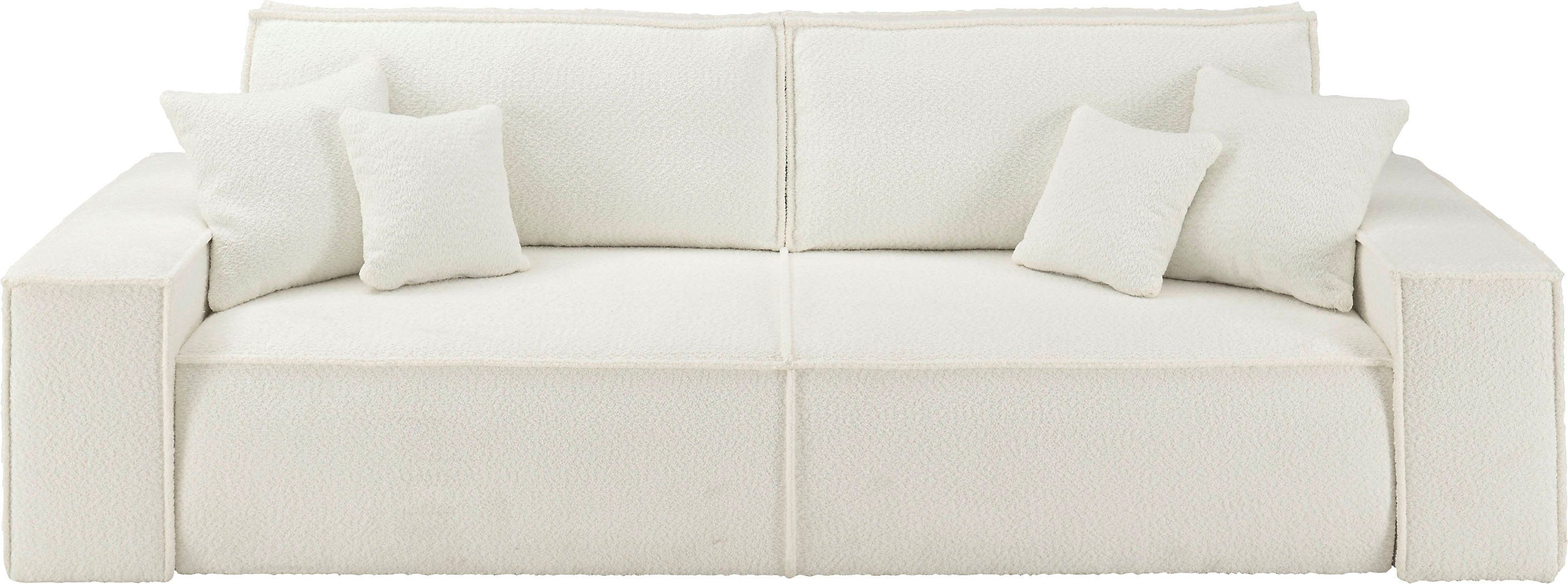 OTTO home 3-Sitzer FINNLEY Bouclé, Schlafsofa 257 cm - OTTO. Verlässliche Qualität., mit Bettkasten, in Bouclé, Struktur fein und Mega Cord – Bild 2 von 5
