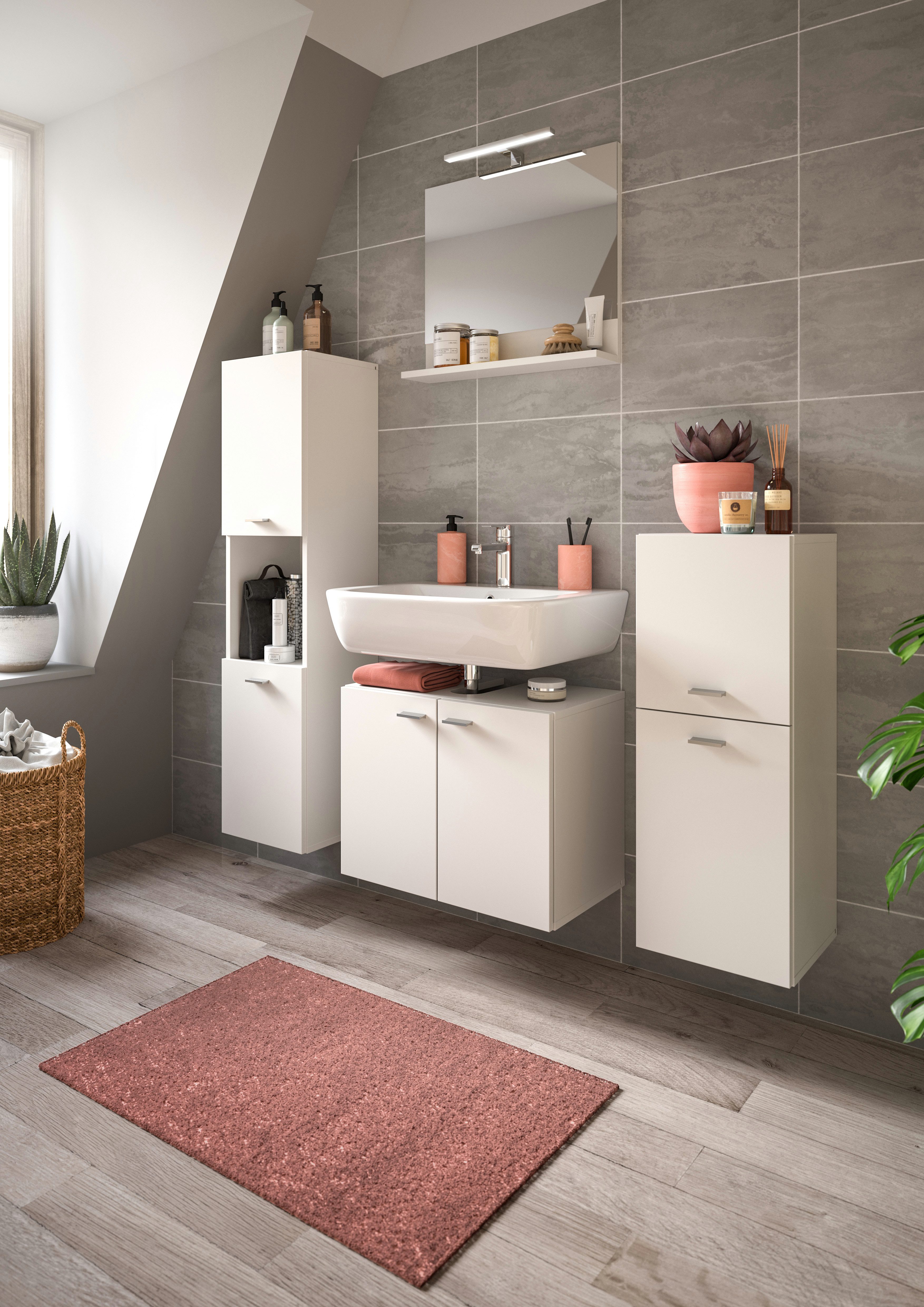 welltime Badmöbel-Set Tampa, Breite 137cm, 4-teilig, (4-St), Waschbeckenunt günstig online kaufen