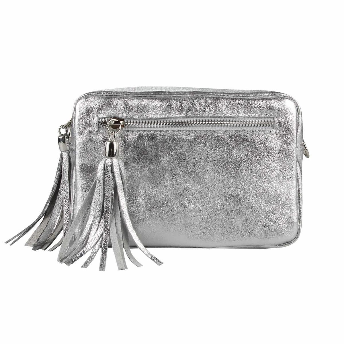 ITALYSHOP24 Schultertasche Made in Italy Damen Leder Tasche CrossOver, als Schultertasche, CrossBody, Umhängetasche tragbar
