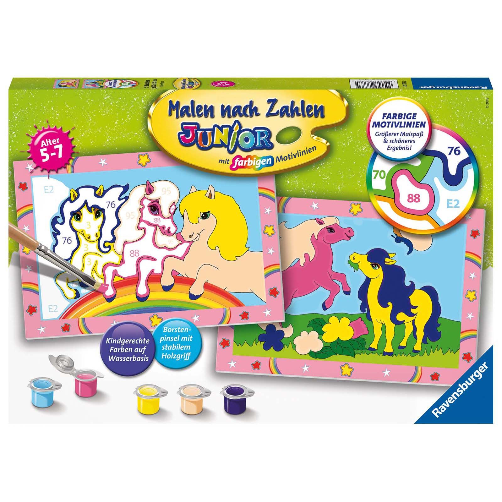 Ravensburger Verlag GmbH Malen nach Zahlen Ravensburger Malen nach Zahlen Junior Süße Ponys
