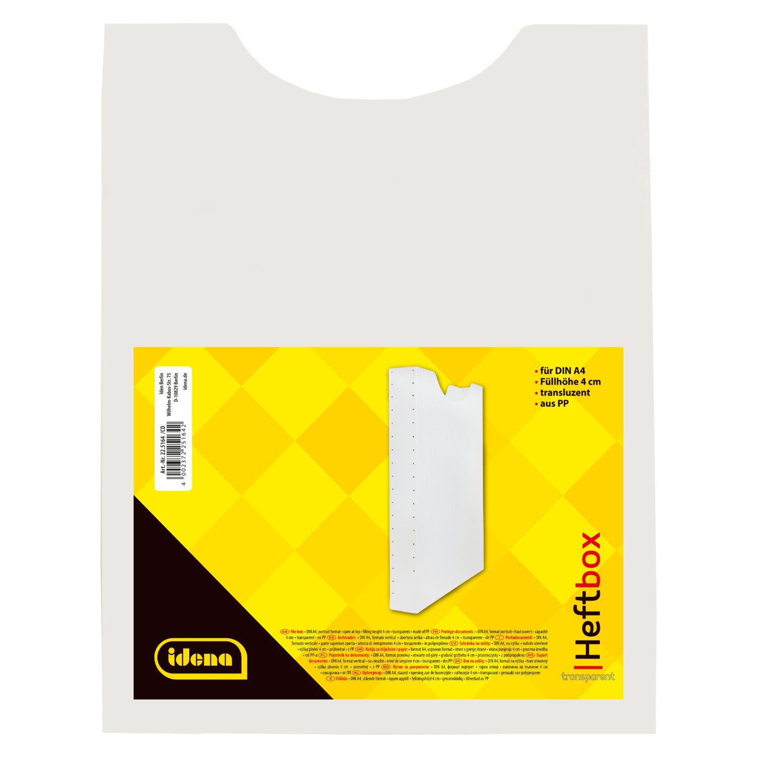 Idena Hefter Idena 225164 - Heftbox für DIN A4, Hochformat, aus PP, Füllhöhe 4 cm – Bild 3 von 5