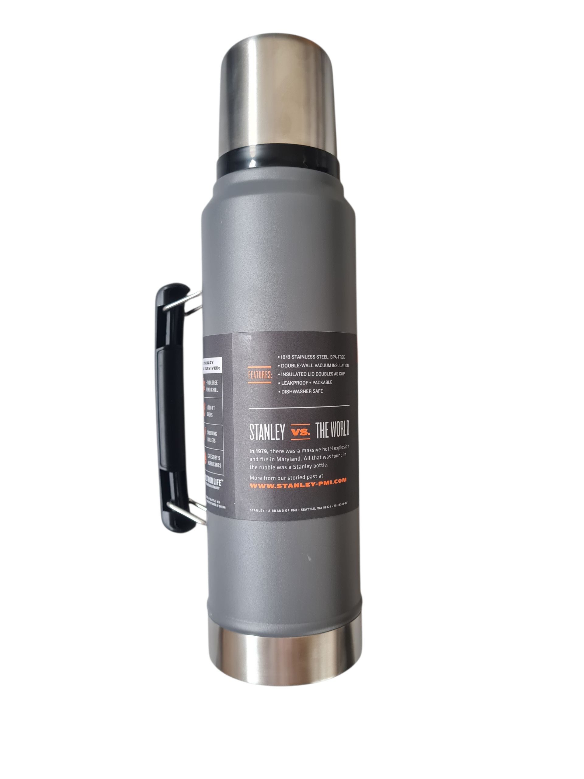 Stanley 1913 Thermoflasche Stanley Classic Vakuum Flasche,1L, charcoal Grau