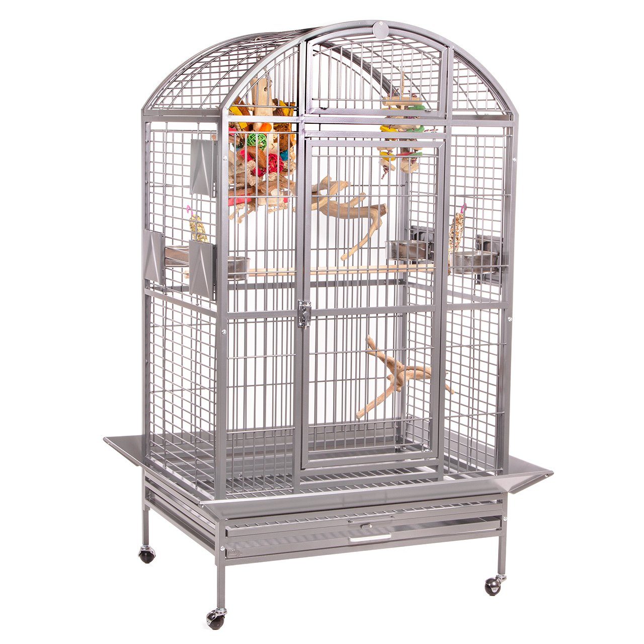 Montana Cages Vogelkäfig Hacienda Dome, Platinum Voliere, Käfig ca. 116 x 96 x 165 cm (mit Schürze)