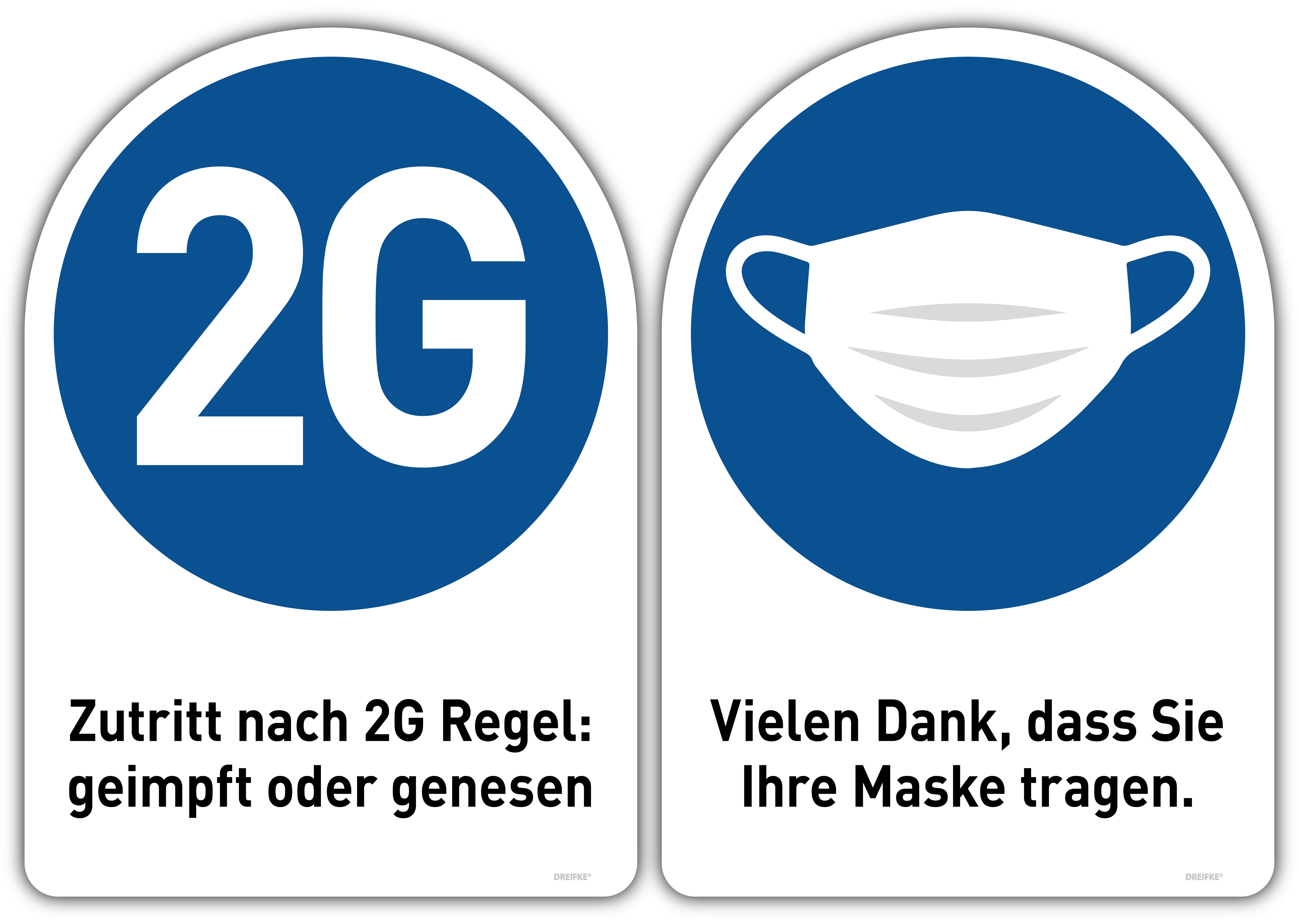 Aufkleber Hygiene Eintritt "2G-Regel" Schild Folie grün/orangeØ5-30cm 