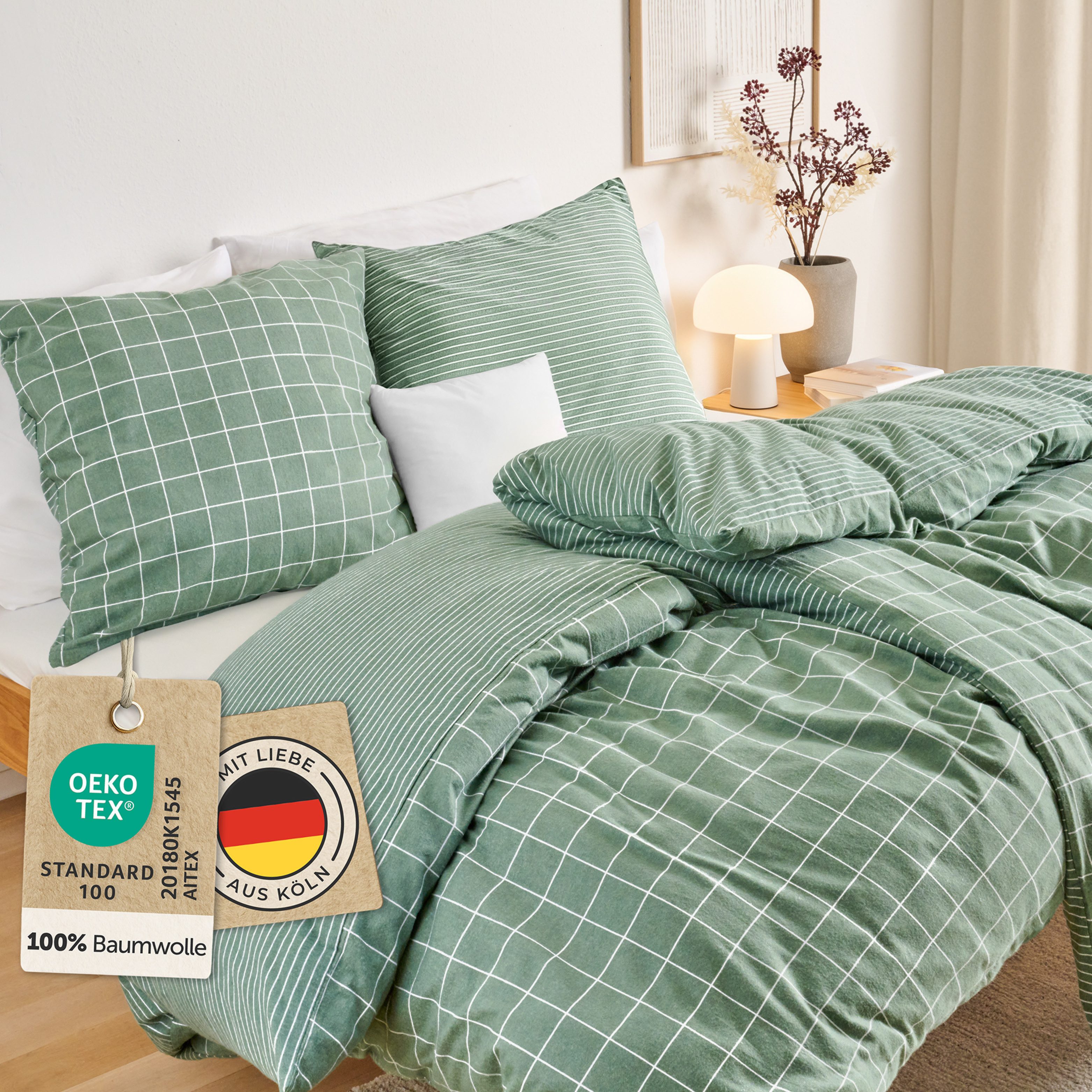 Blumtal Bettwäsche Biber Bettwäsche Oeko-TEX zert. Flanell Bettwäsche Baumw günstig online kaufen