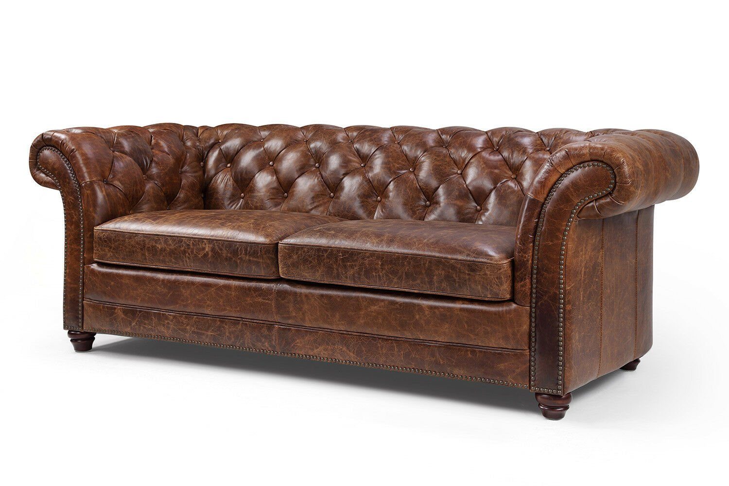 JVmoebel Chesterfield-Sofa, Chesterfield Ledersofa Sofa Couch Polster Klassische Couchen